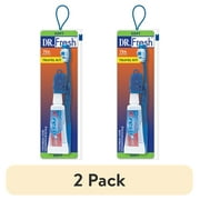 (2 pack) Dr. Fresh Oral Care Travel Kit, Soft Bristle Adult Toothbrush and Cap, Toothpaste, TSA Compliant