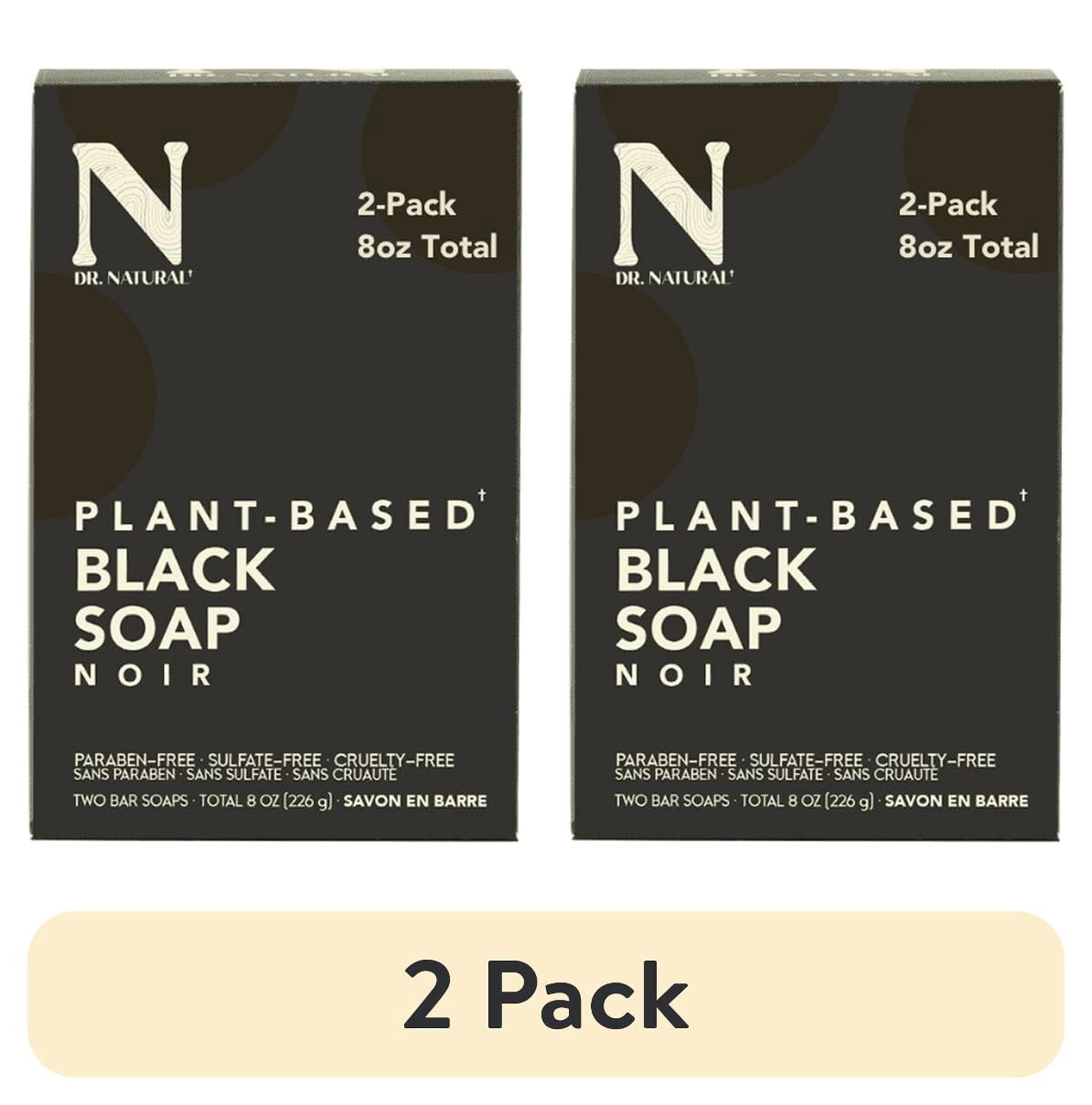 (2 pack) Dr. Natural Black Soap Bar - Shea Butter & Essential Oils 2-Pack - 8oz