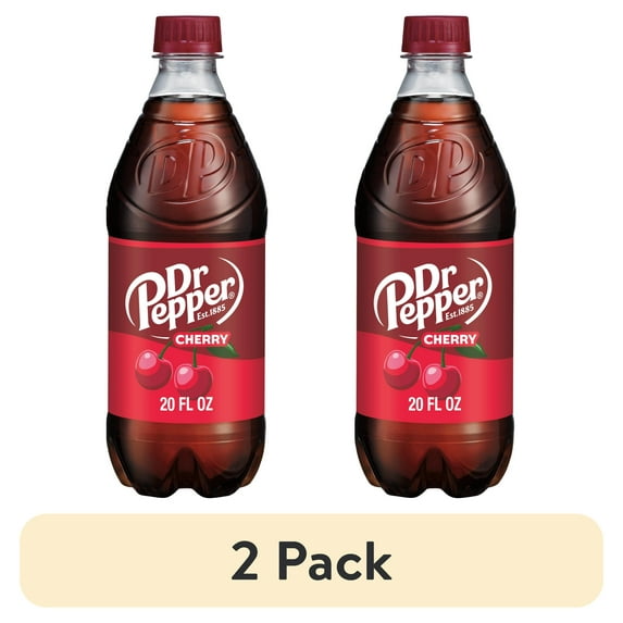 (2 pack) Dr Pepper Cherry Soda Pop, 20 fl oz, Bottle