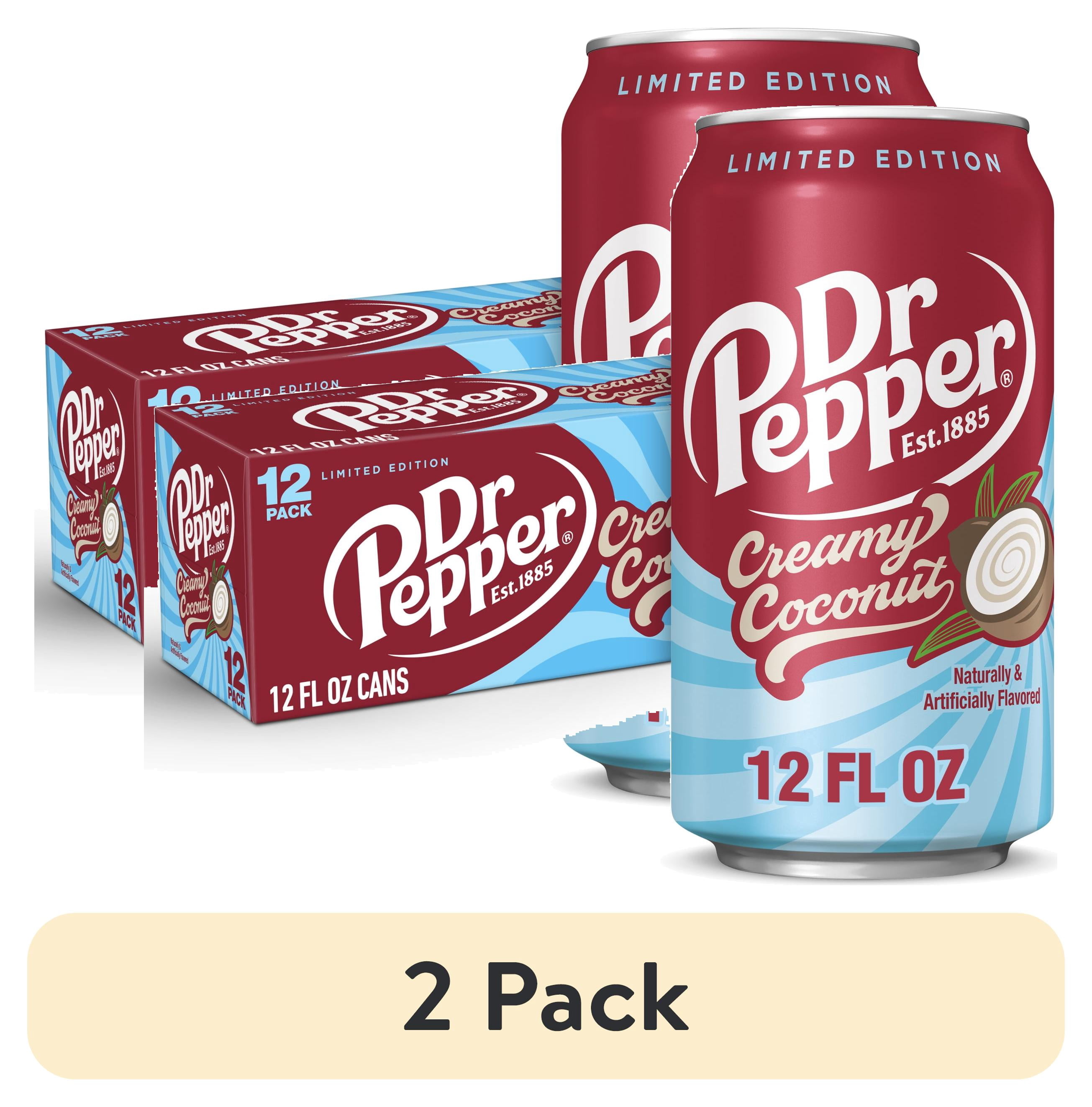 (2 pack) Dr Pepper Creamy Coconut Soda Pop, 12 fl oz, 12 Pack Cans