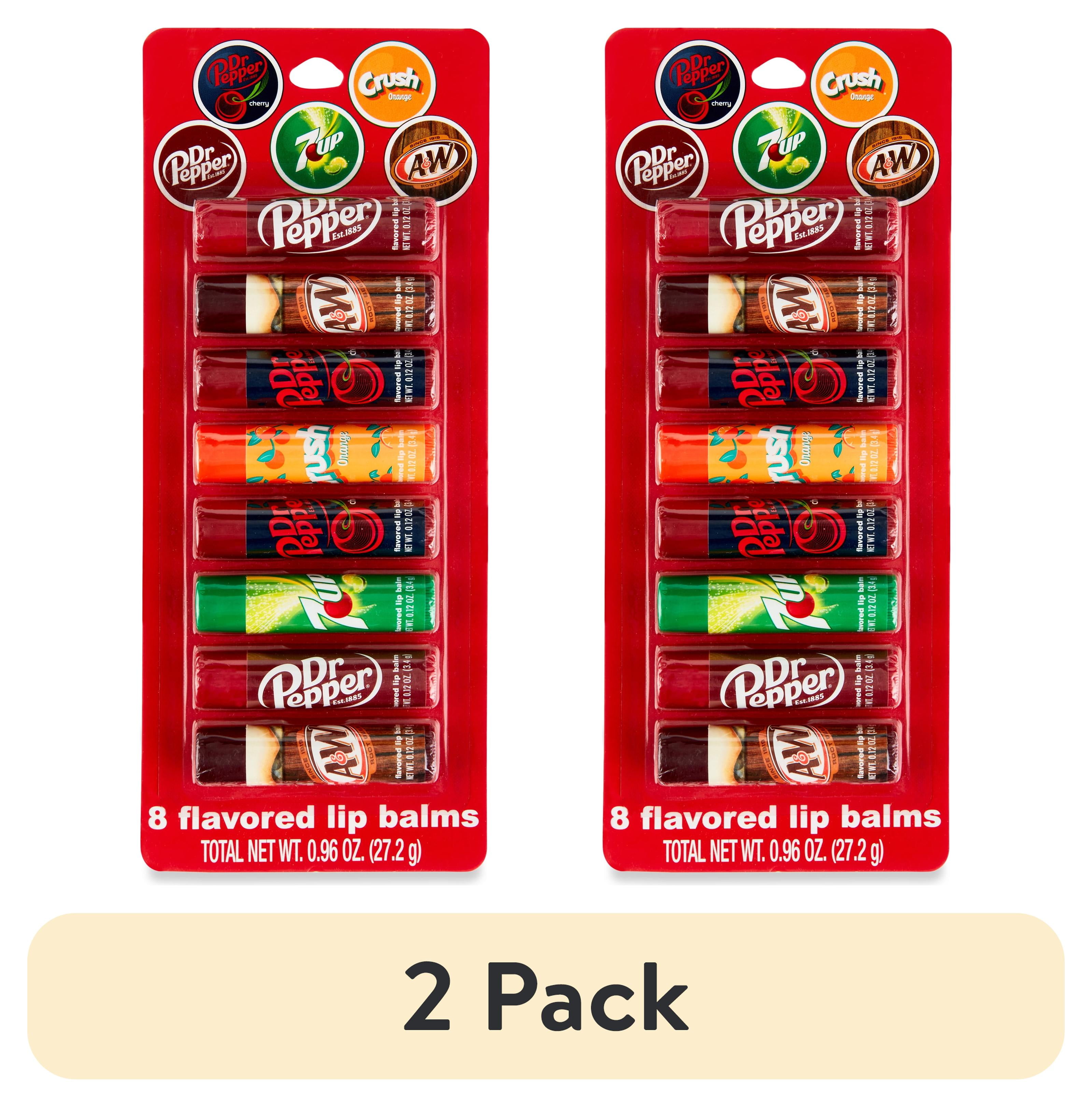 Dr Pepper - Brandclub - (2 pack) Dr. Pepper Lip Balm Set, 8 Pack