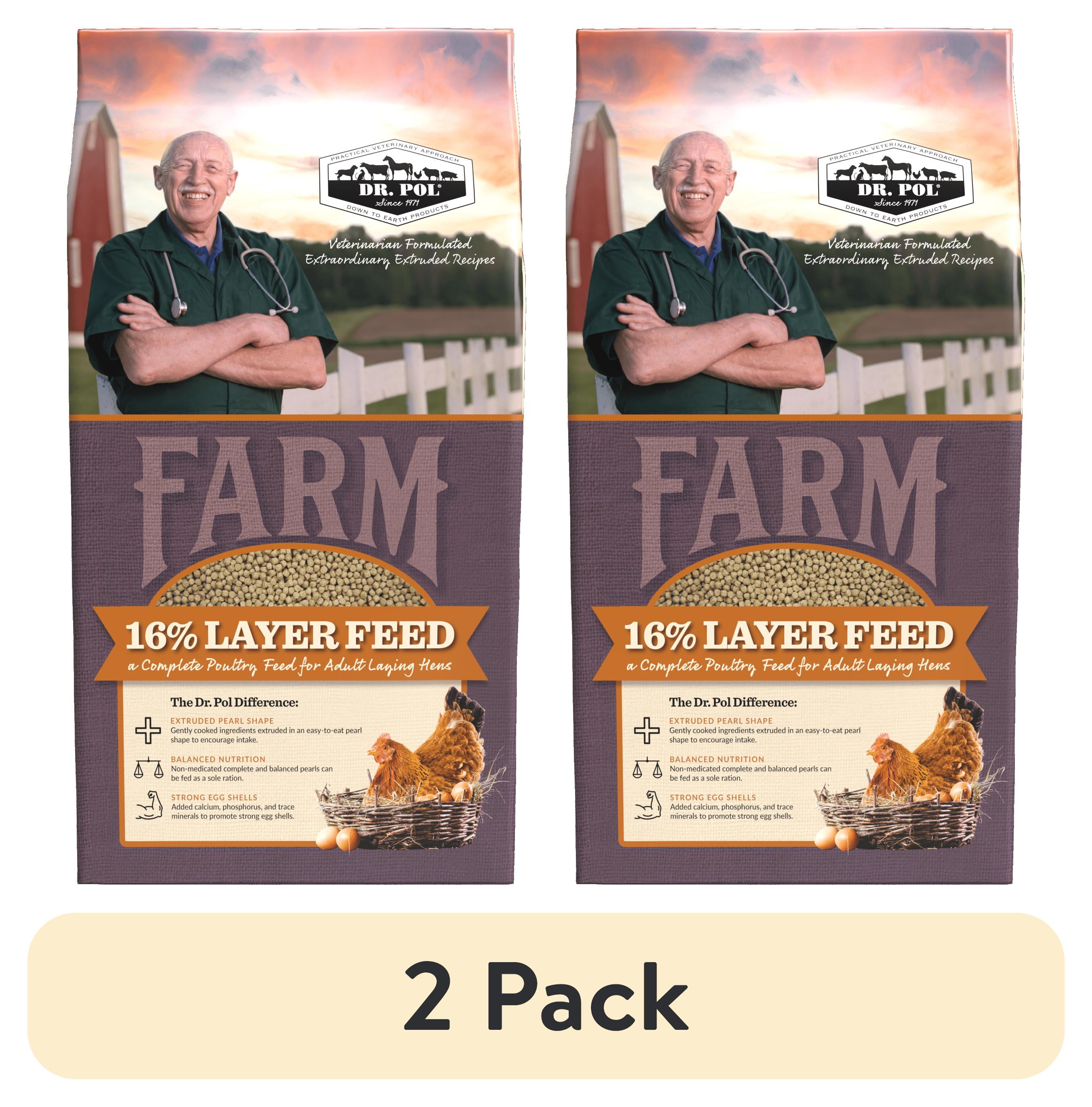 (2 pack) Dr. Pol Healthy Balance 16% Extruded Poultry Pearls Layer Chicken Feed, 6 lb. Bag