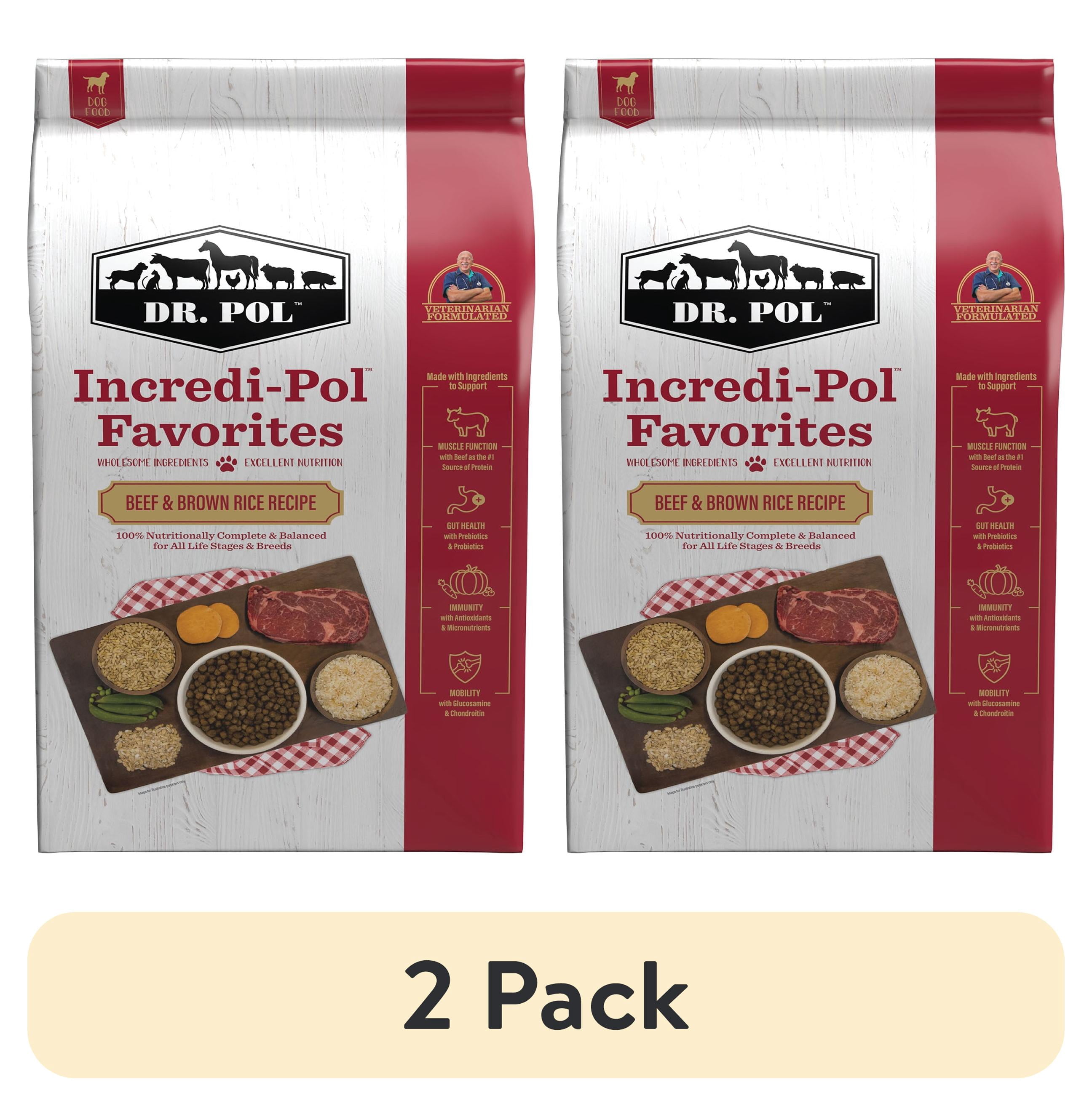 (2 pack) Dr. Pol Incredi-Pol Favorites Beef and Brown Rice Recipe Dog Food - 6lb