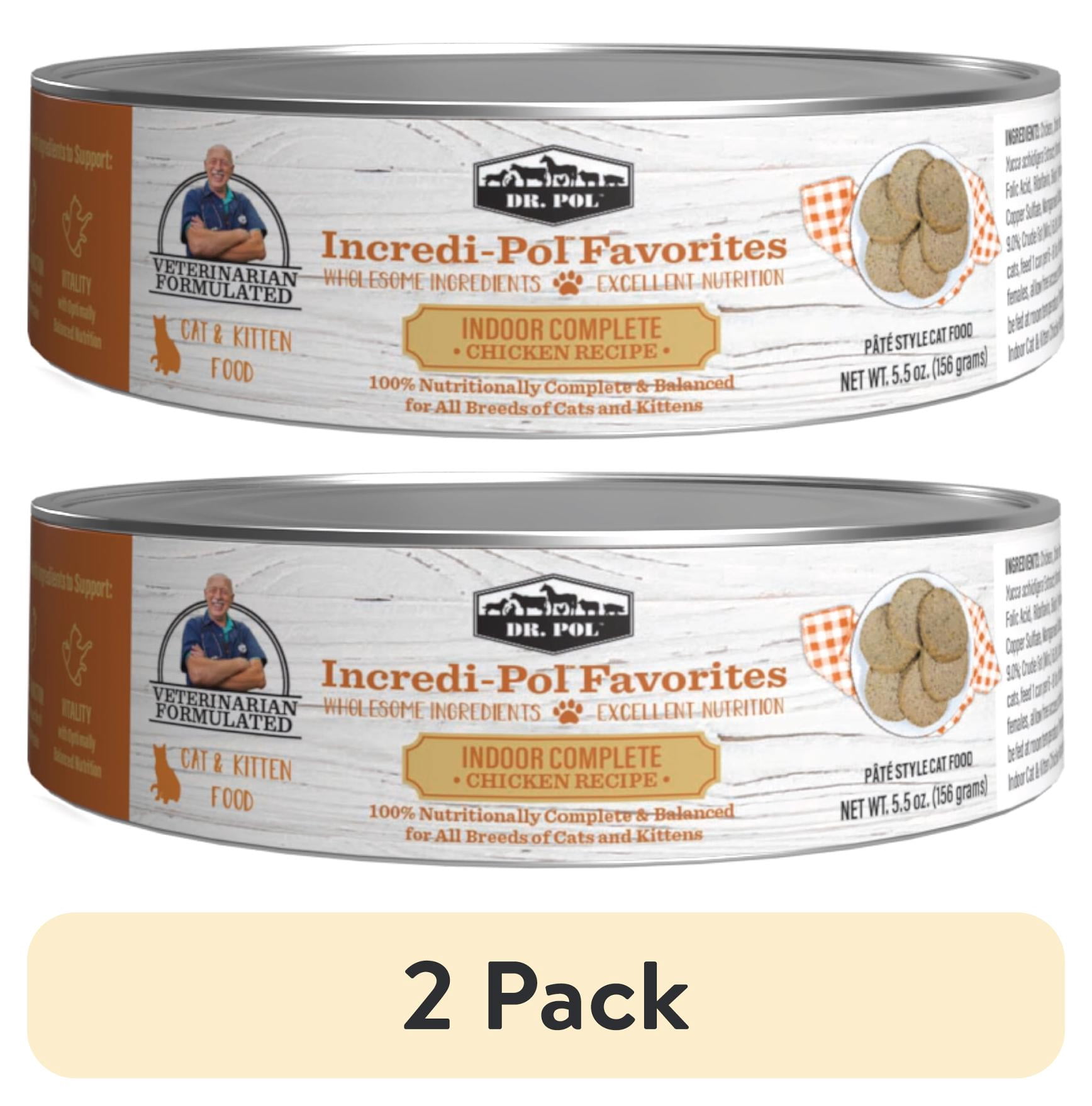 (2 pack) Dr. Pol Incredi-Pol Favorites Chicken Indoor Complete Canned Cat Food, 5.5oz.
