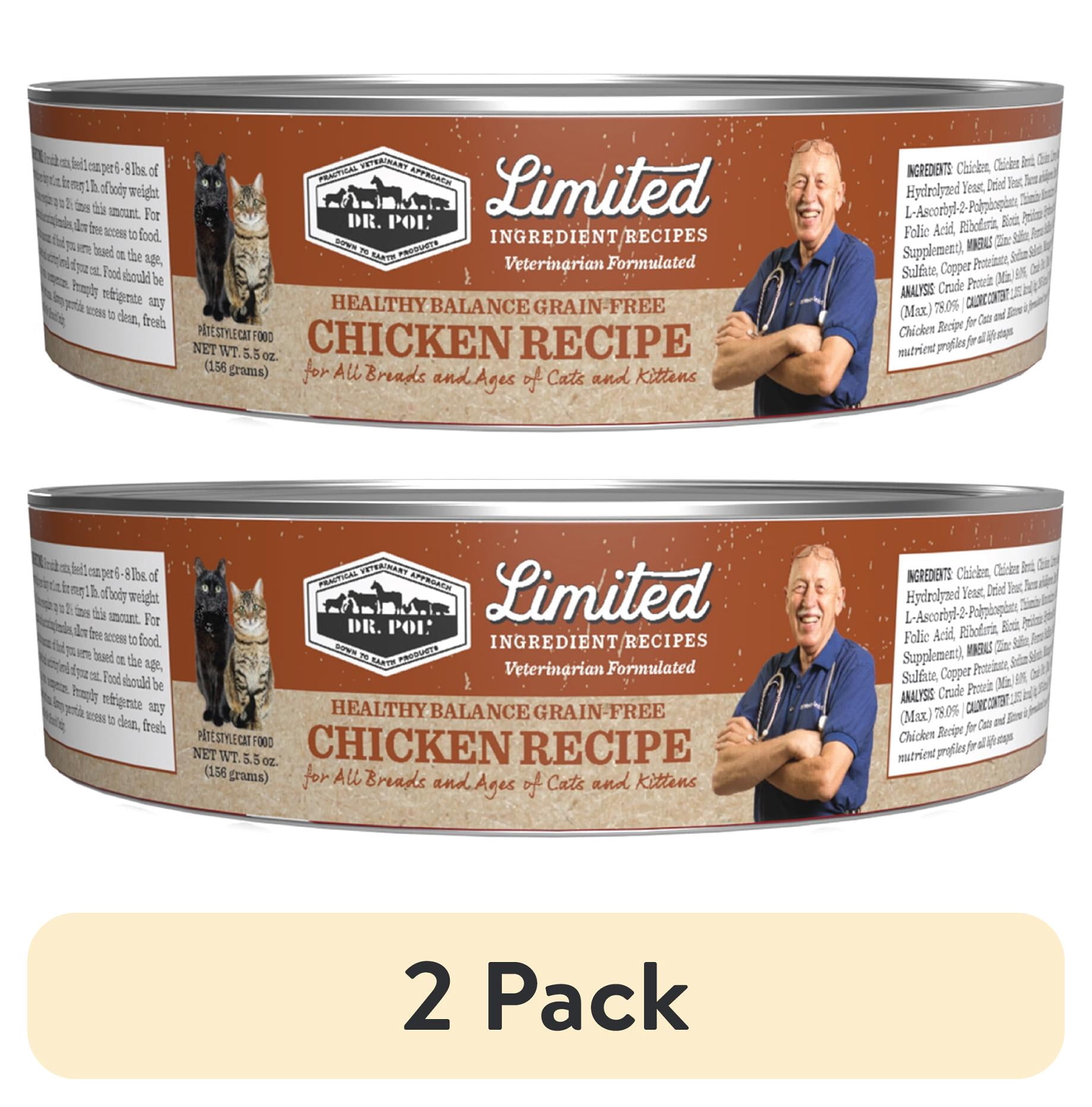 (2 pack) Dr. Pol Limited Ingredient Chicken Canned Cat Food, 5.5oz.
