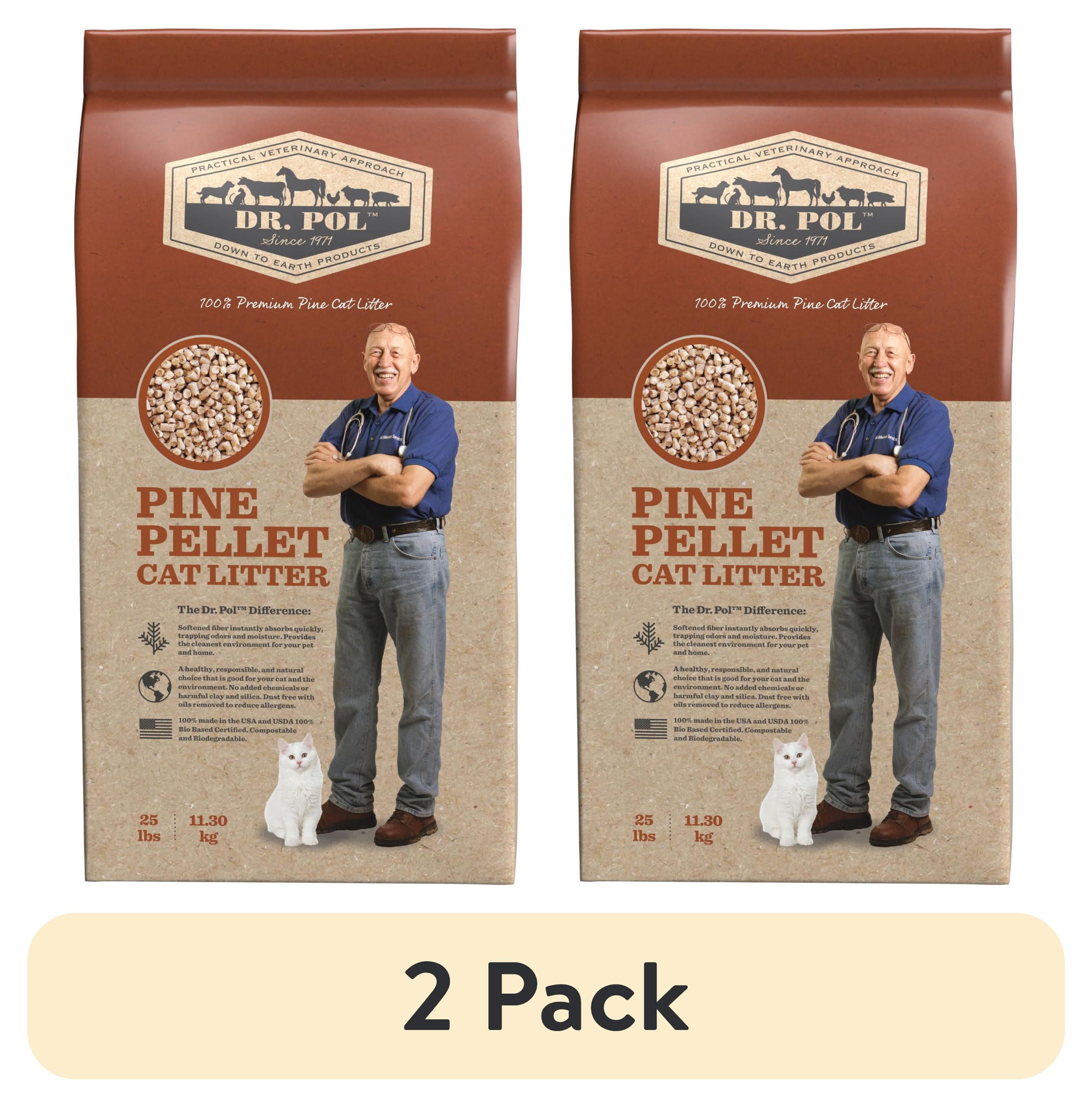 (2 pack) Dr. Pol Pine Pellet Cat Litter - 25lb Bag