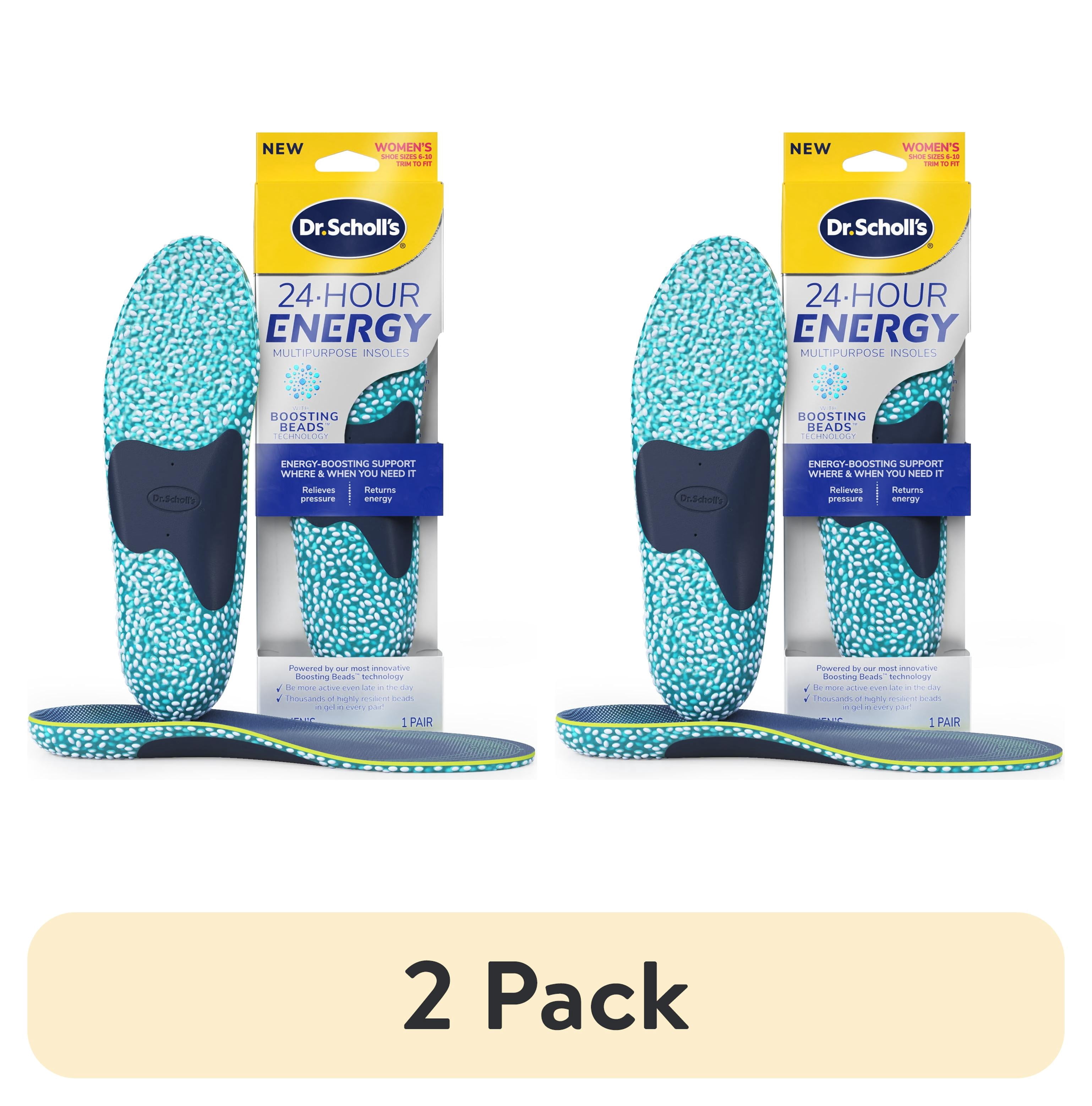 (2 pack) Dr. Scholl's 24-Hour Energy Multipurpose Insoles for Women, Size 6-10