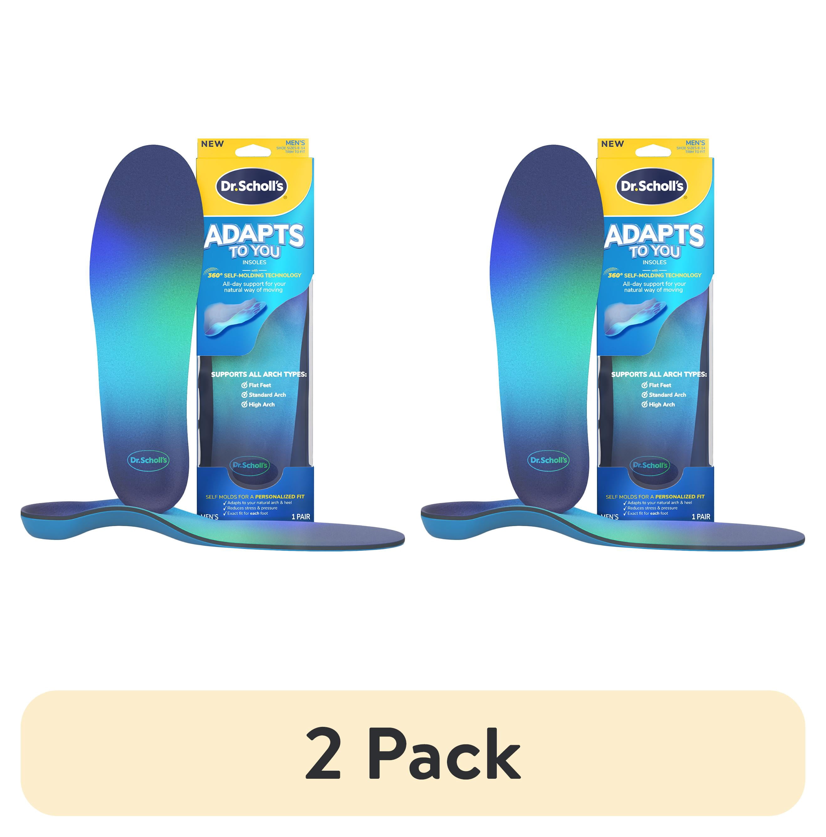 (2 pack) Dr. Scholl’s Adapts to You Insoles for Men with Self-Molding Foam, Size 8-14