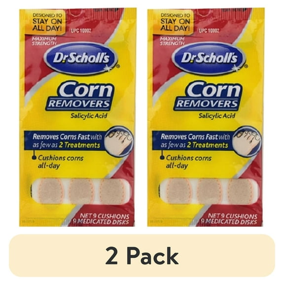 (2 pack) Dr. Scholl's - Corn Remover - 40% Strength - Pad - 9 per Pack