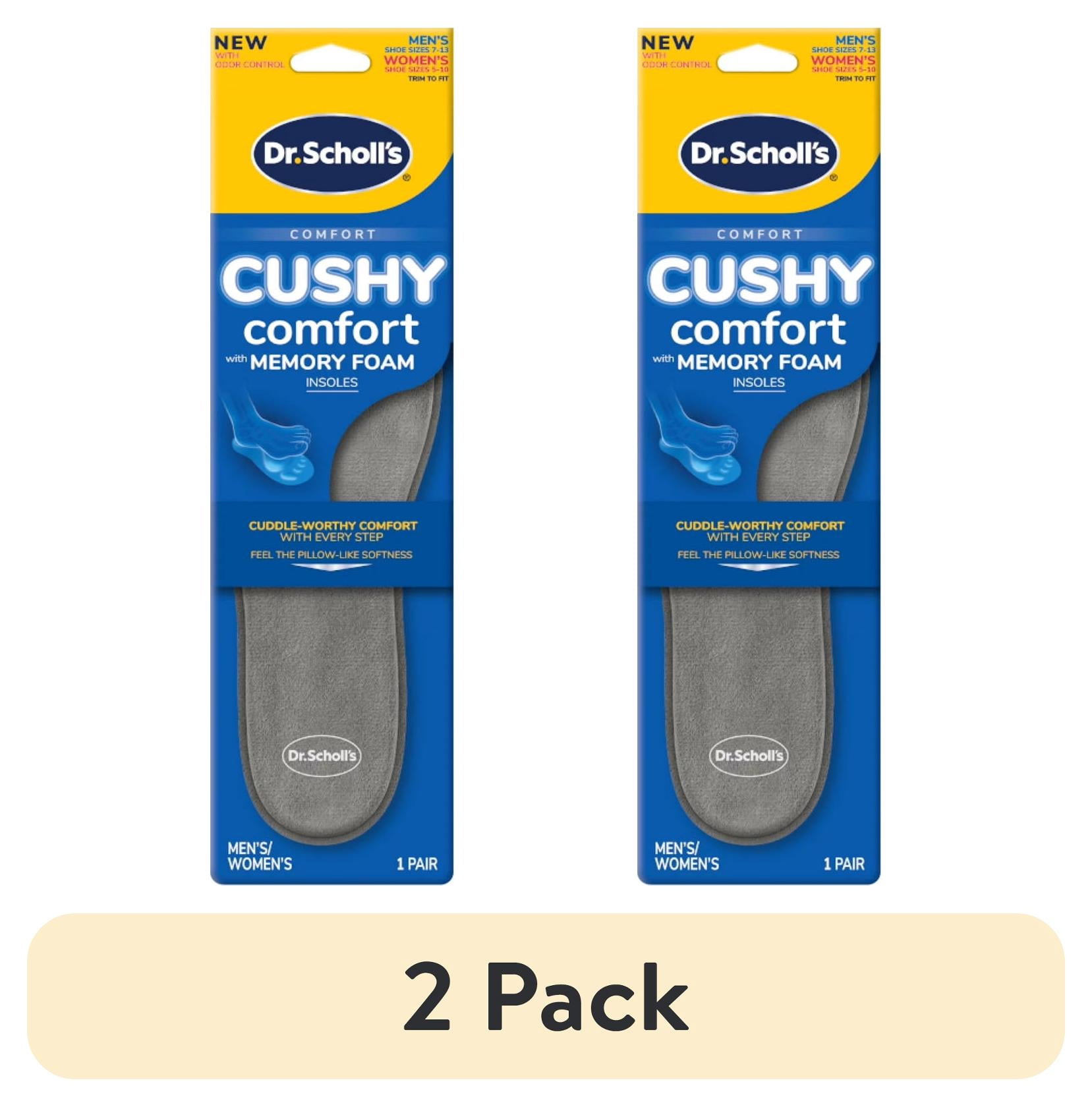 (2 pack) Dr. Scholl's Cushy Comfort with Memory Foam Insoles Unisex, 1 Pair