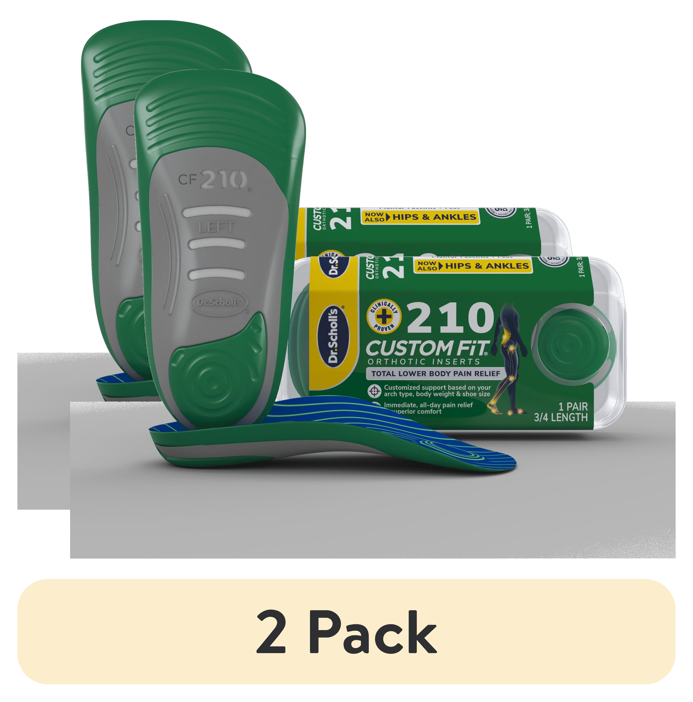 (2 pack) Dr. Scholl’s® Custom Fit® Foot Orthotics 3/4 Length Inserts, CF 210, All-Day Pain Relief for Feet