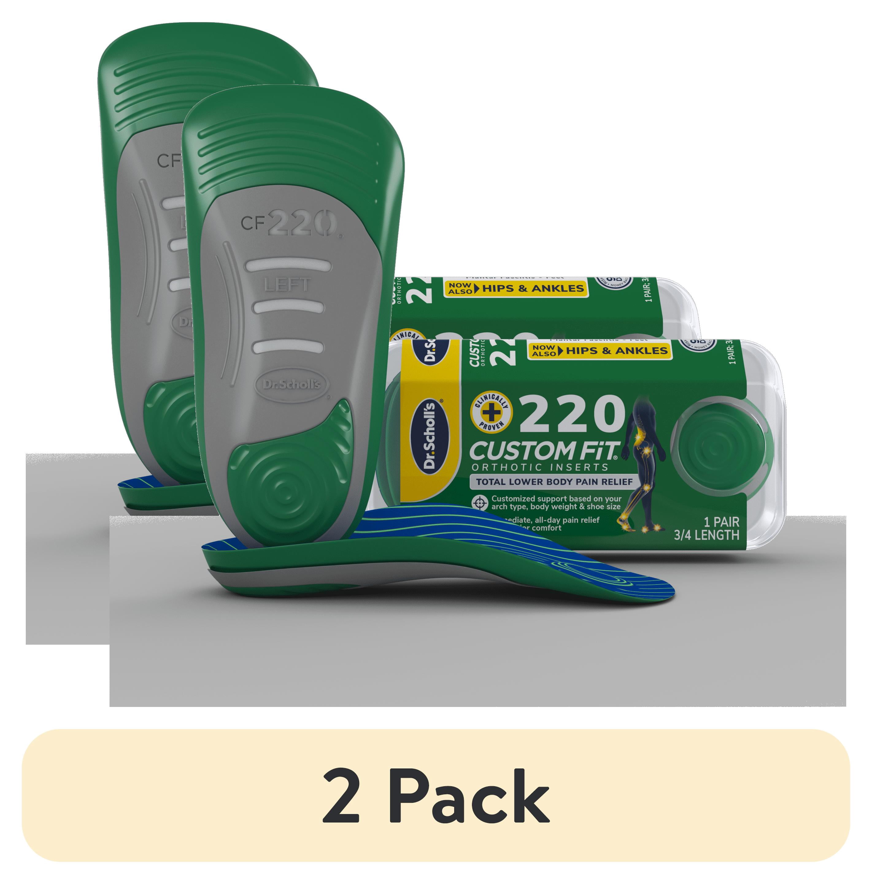 (2 pack) Dr. Scholl’s® Custom Fit® Foot Orthotics 3/4 Length Inserts, CF 220, All-Day Pain Relief for Feet