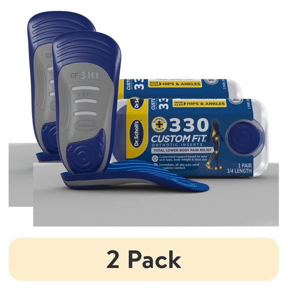 (2 pack) Dr. Scholl’s® Custom Fit® Foot Orthotics 3/4 Length Inserts, CF 330, All-Day Pain Relief for Feet