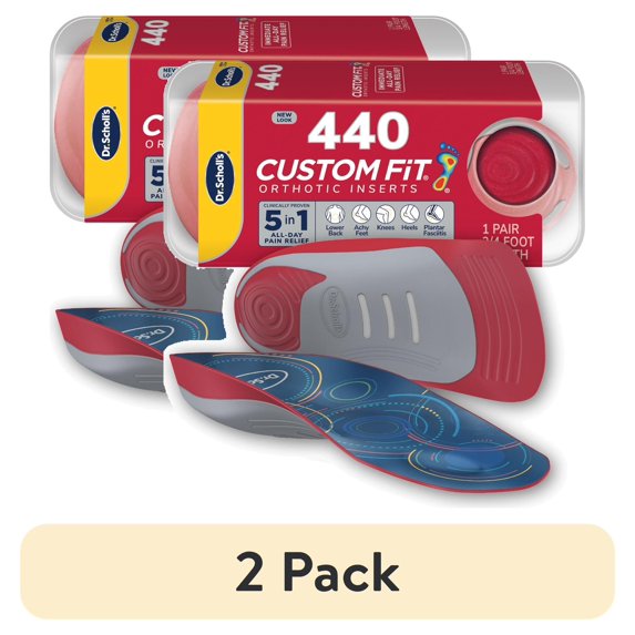 (2 pack) Dr. Scholl’s® Custom Fit® Foot Orthotics 3/4 Length Inserts, CF 440, All-Day Pain Relief for Feet
