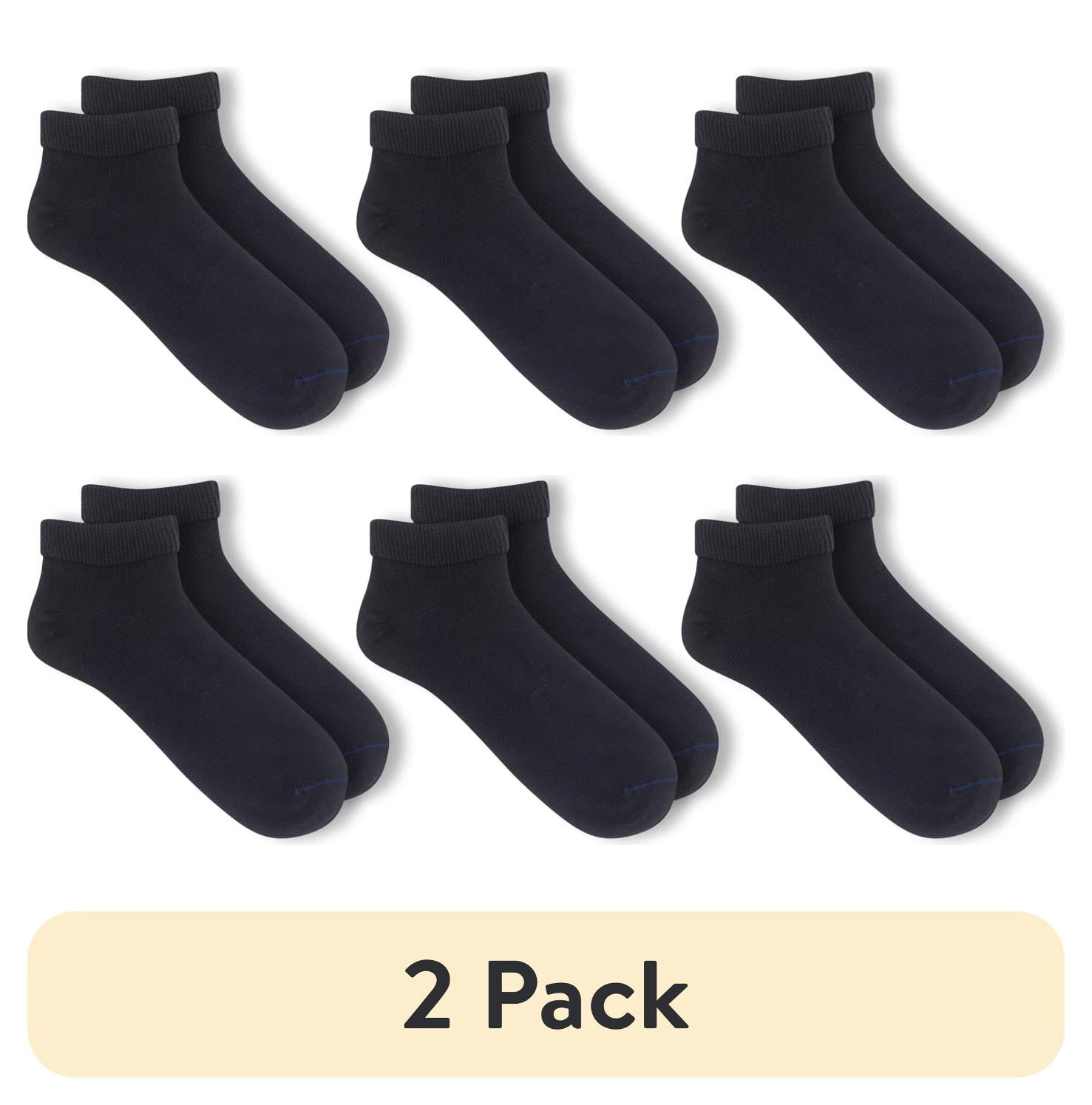 (2 pack) Dr. Scholl's Men's Diabetic Circulatory Lowcut Flat Knit Socks, Adult Large
