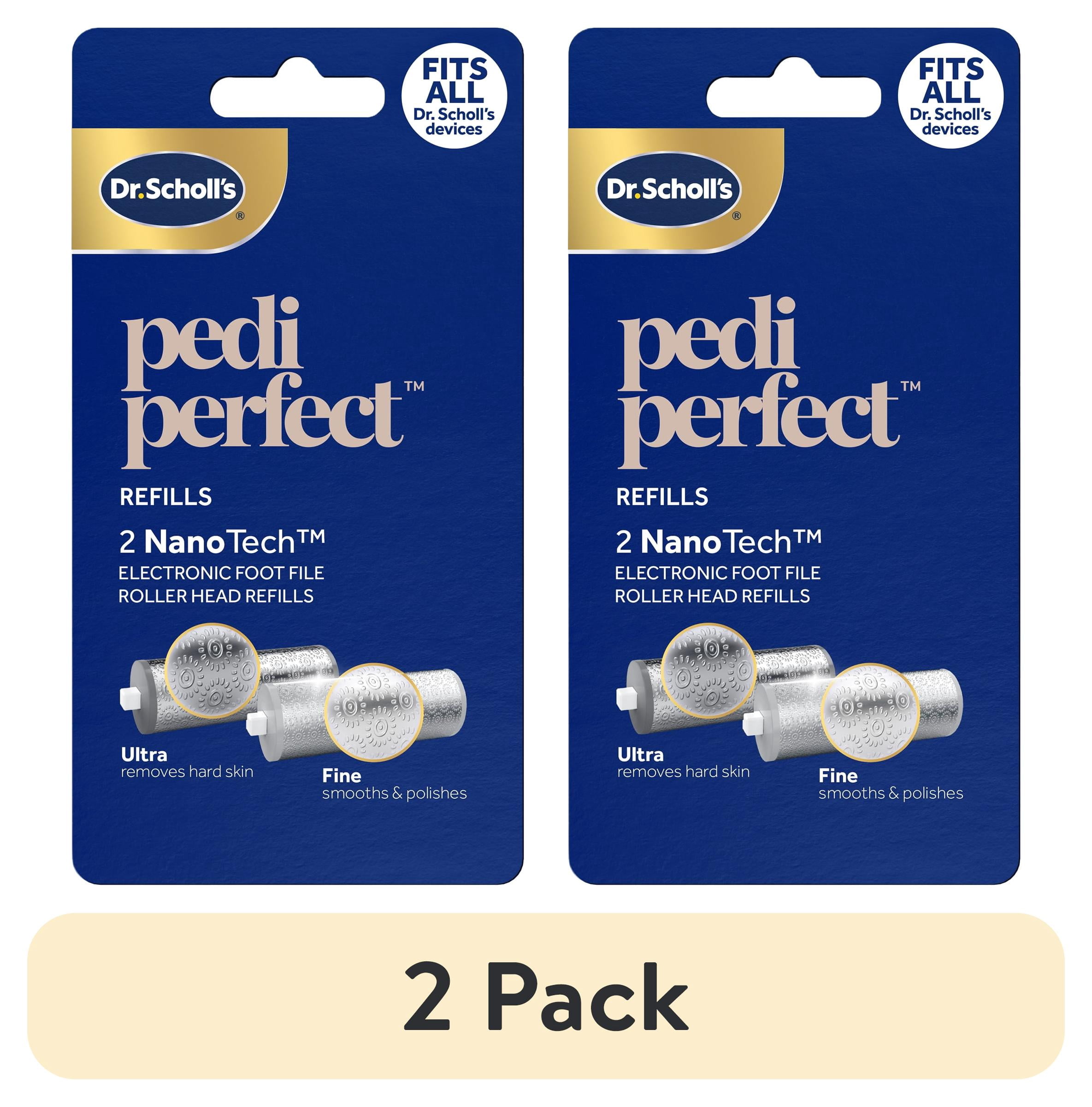 (2 pack) Dr. Scholl’s NanoTech Roller Replacement Heads for Pedi Perfect Pro Electronic Foot File - Mixed Pack
