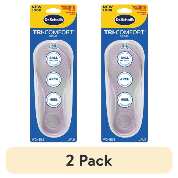 (2 pack) Dr. Scholl's Tri-Comfort Insoles for Women, Size 6-10