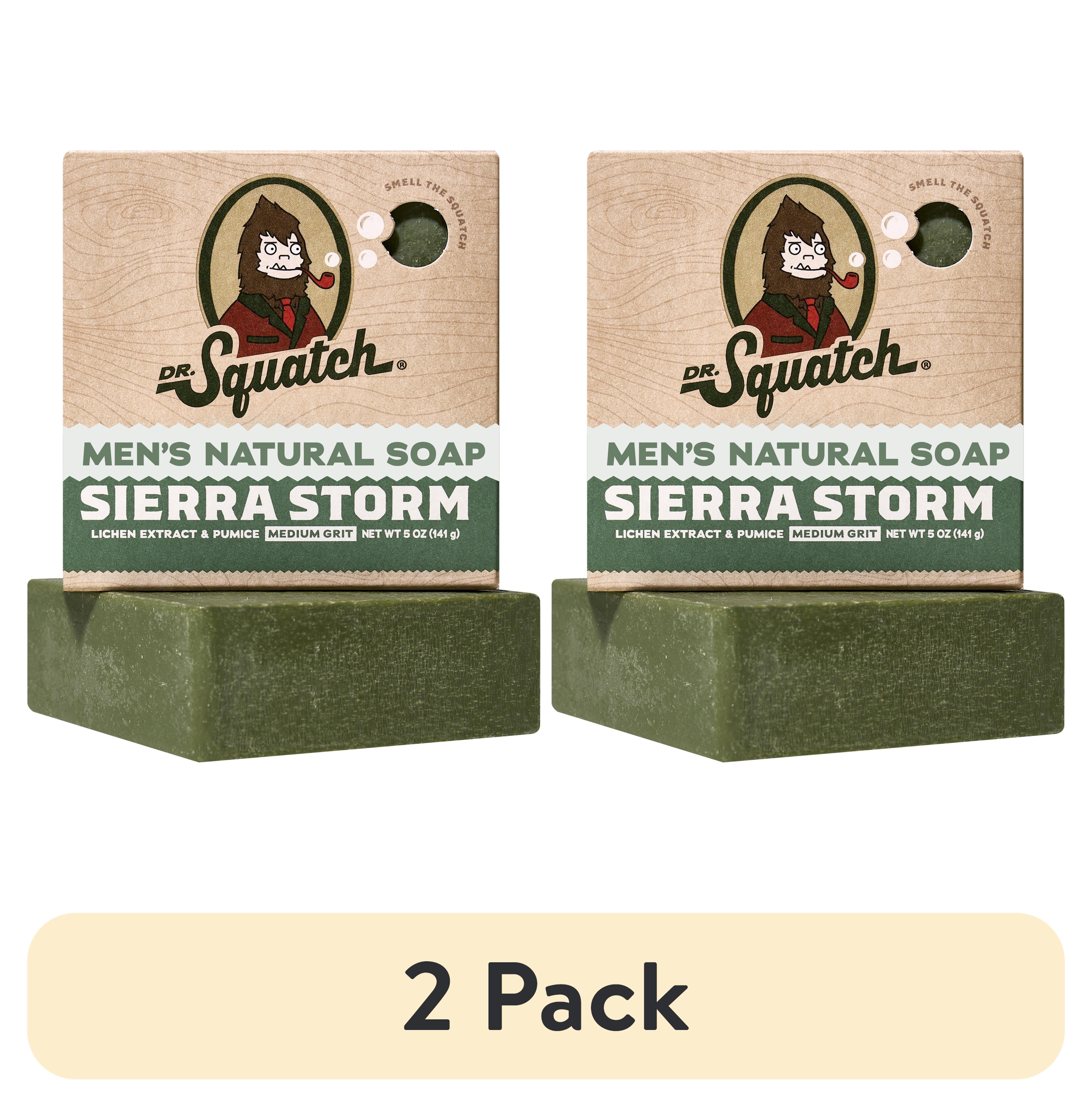 (2 pack) Dr. Squatch Men's Bar Soap, Natural Bar Soap for Men, Sierra Storm, 5 oz