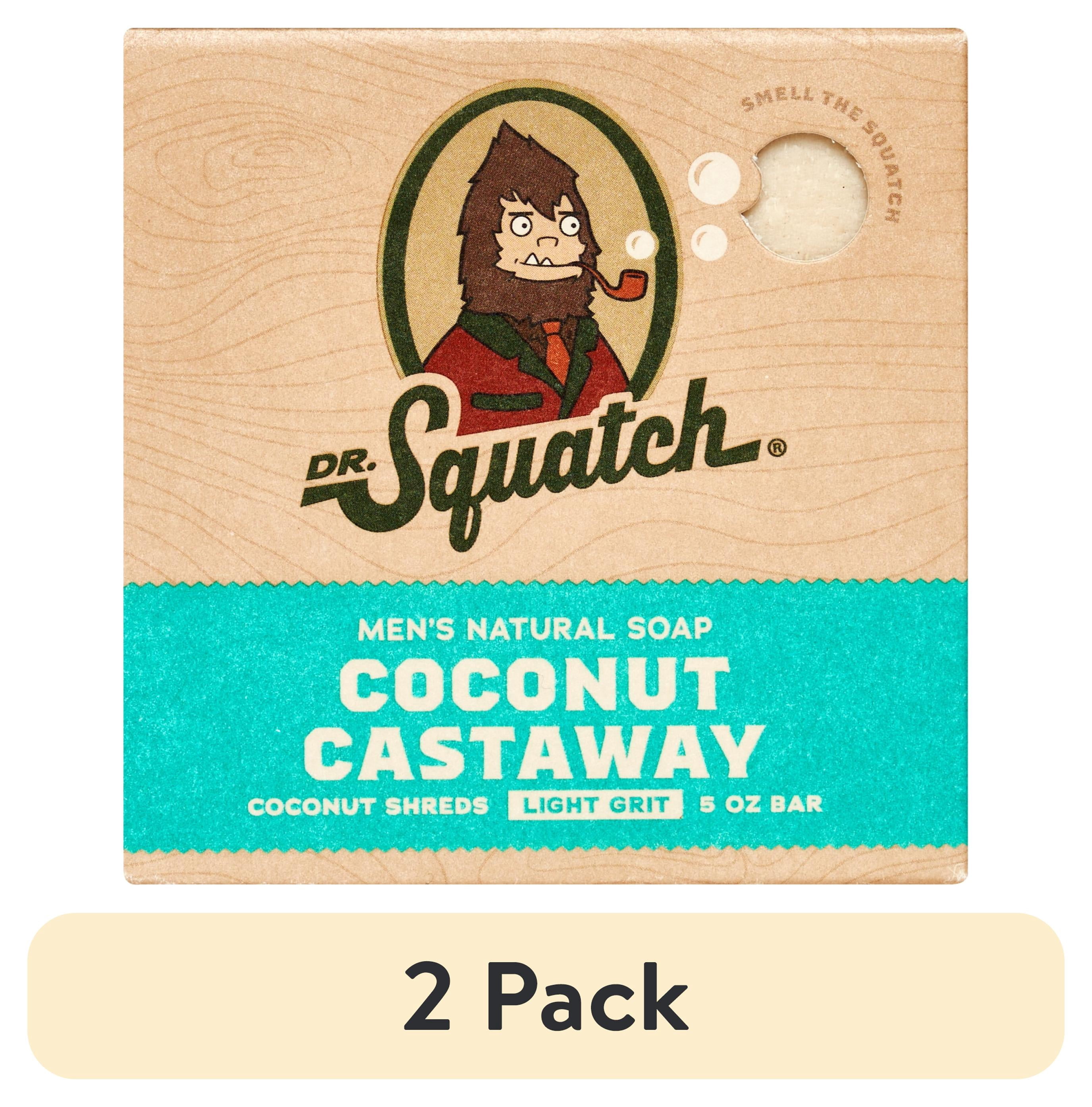 (2 pack) Dr. Squatch Men's Soap, Natural Bar Soap for Men, Coconut Castaway, 5 oz