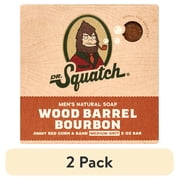 (2 pack) Dr. Squatch Men's Soap, Natural Bar Soap for Men, Wood Barrel Bourbon, 5 oz