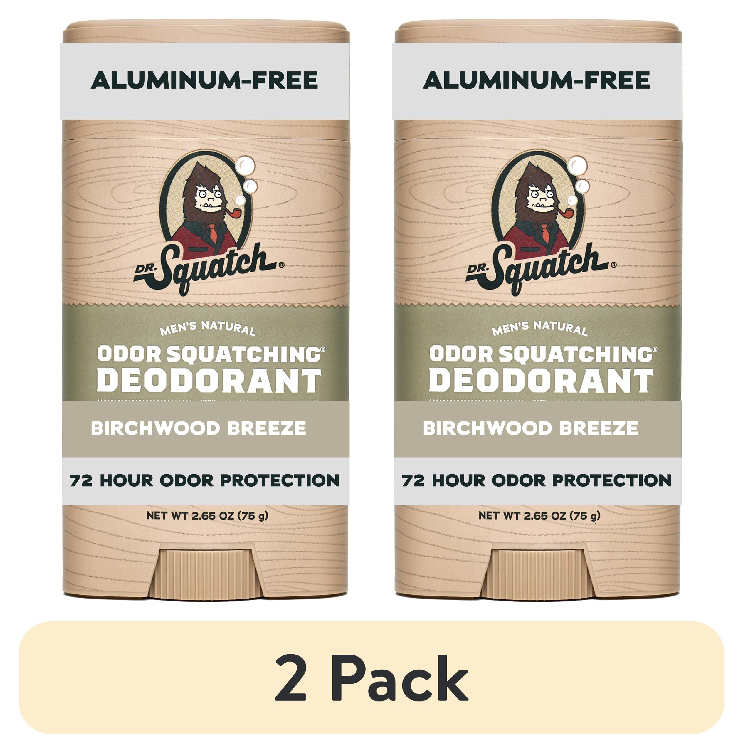 (2 pack) Dr. Squatch Mens Aluminum Free Deodorant, Natural Deodorant for Men, Birchwood Breeze, 2.65 Oz