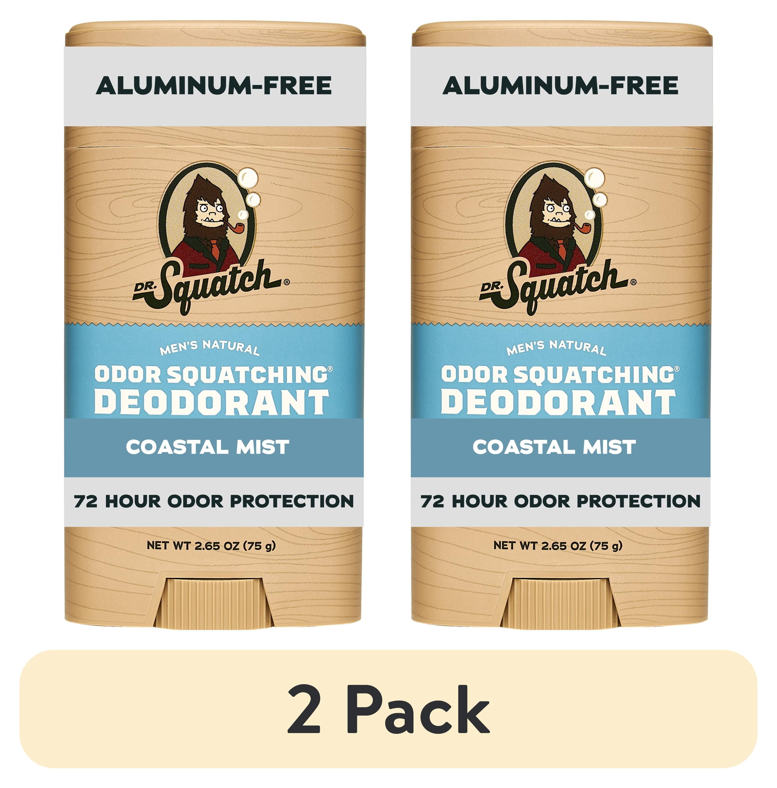 (2 pack) Dr. Squatch Mens Aluminum Free Deodorant, Natural Deodorant for Men, Coastal Mist, 2.65 Oz