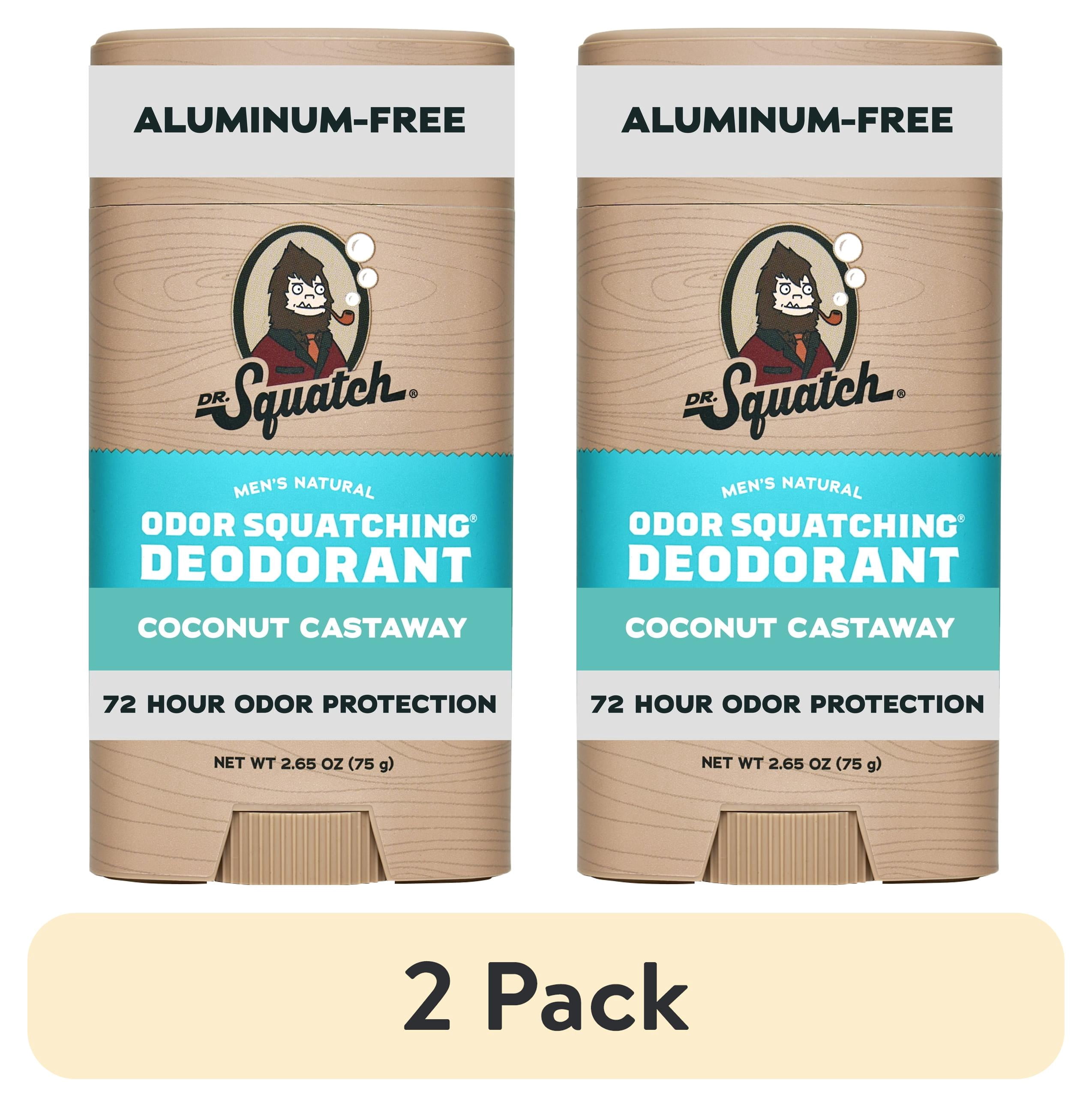 (2 pack) Dr. Squatch Mens Aluminum Free Deodorant, Natural Deodorant for Men, Coconut Castaway, 2.65 Oz