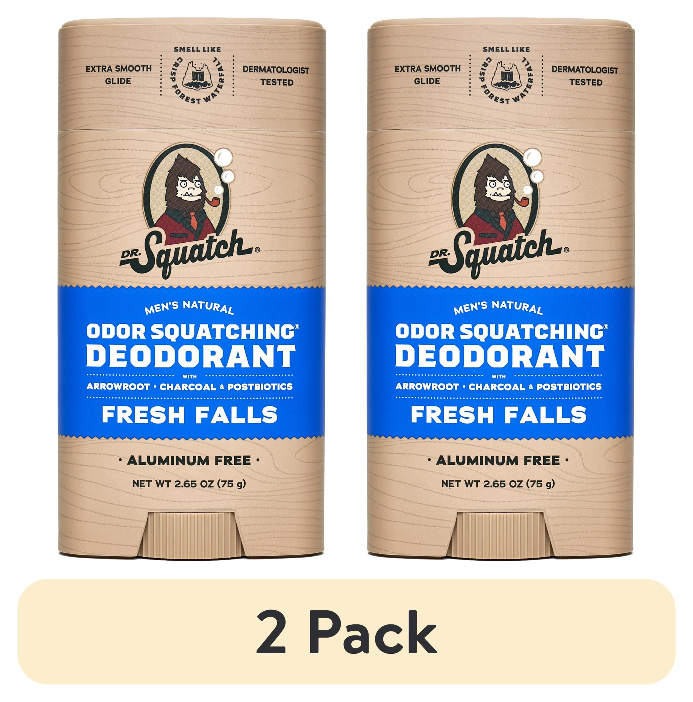 (2 pack) Dr. Squatch Mens Aluminum Free Deodorant, Natural Deodorant for Men, Fresh Falls, 2.65 Oz