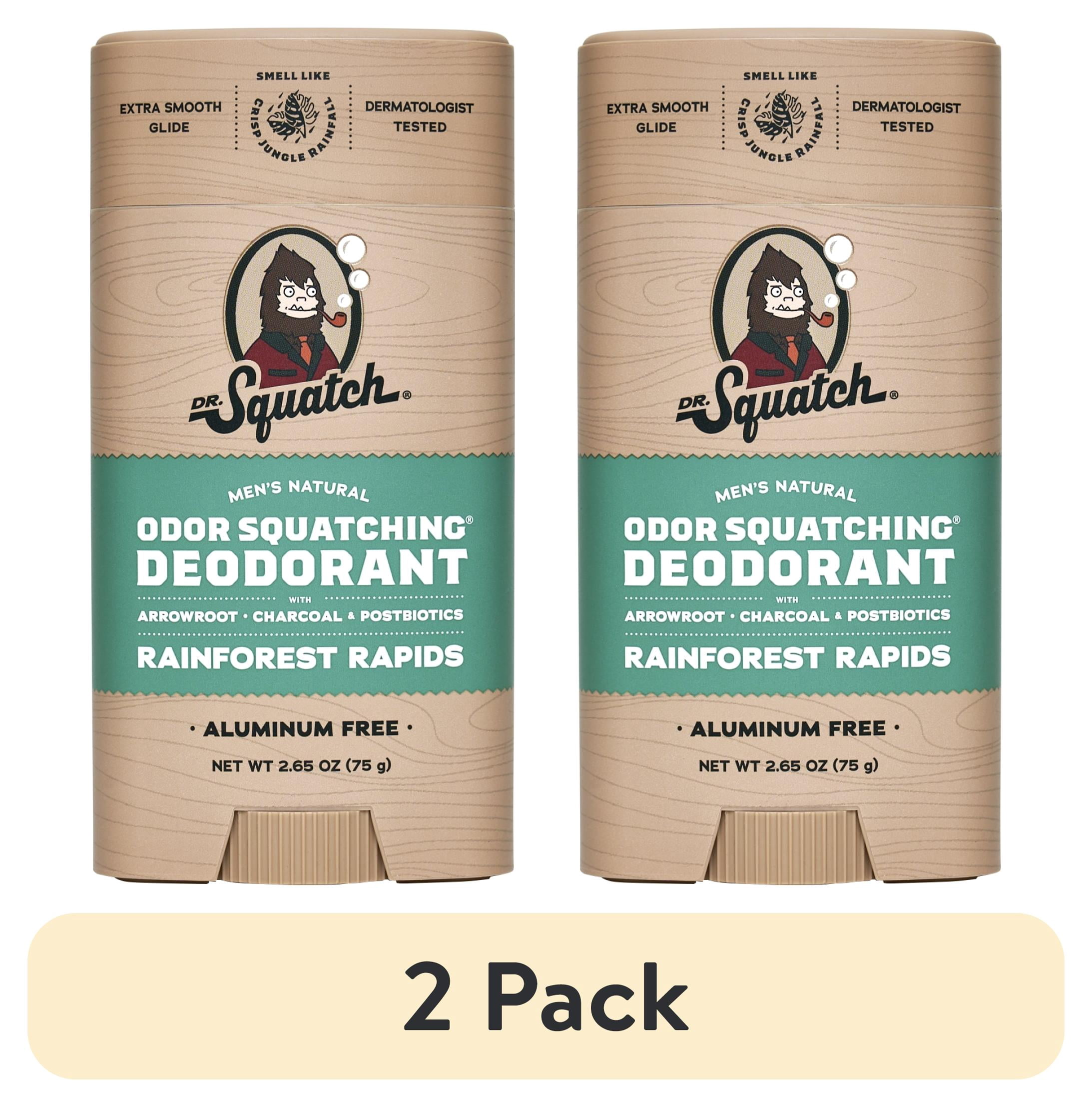 (2 pack) Dr. Squatch Mens Aluminum Free Deodorant, Natural Deodorant for Men, Rainforest Rapids, 2.65 Oz