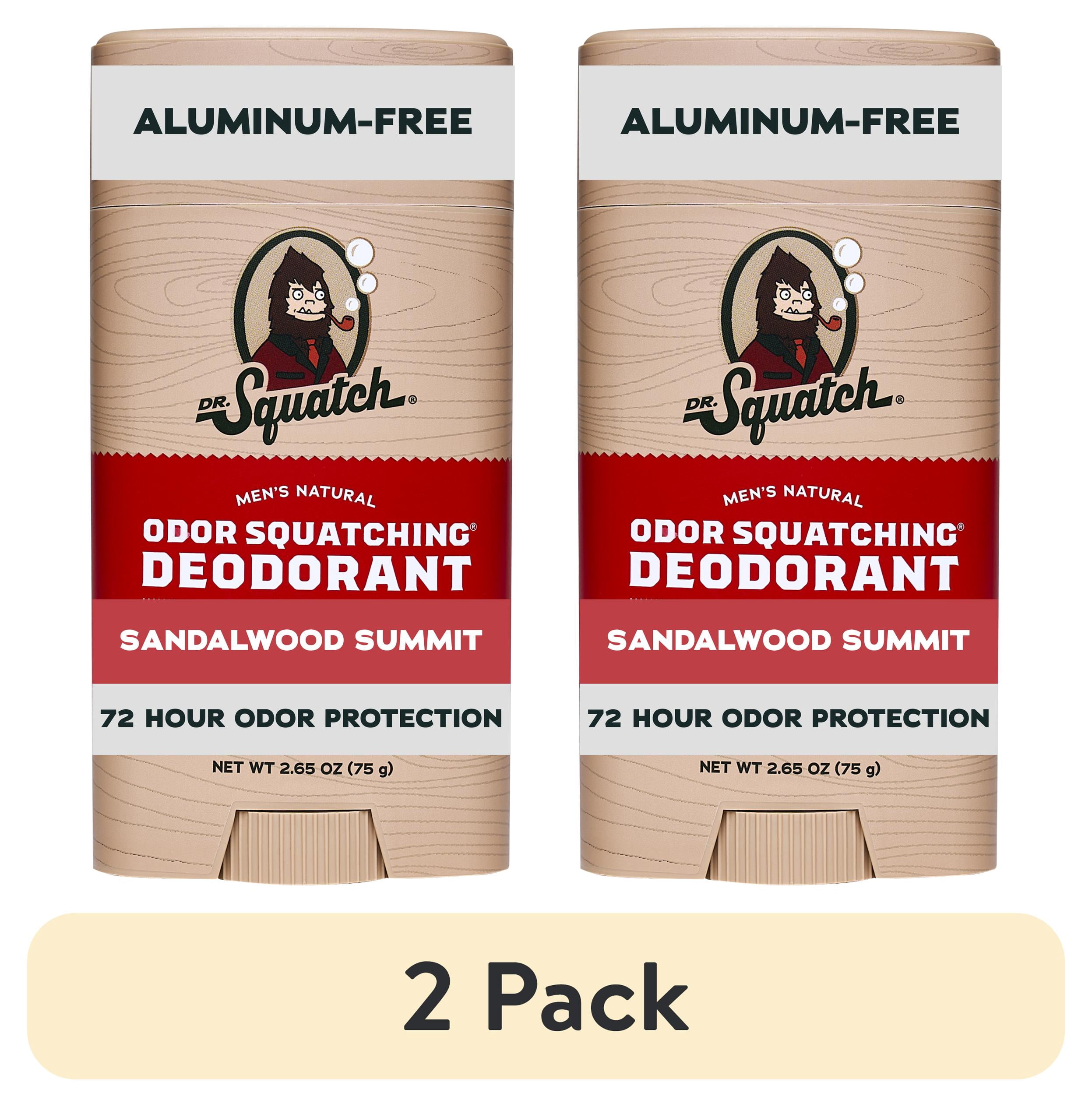 (2 pack) Dr. Squatch Mens Aluminum Free Deodorant, Natural Deodorant for Men, Sandalwood Summit, 2.65 Oz