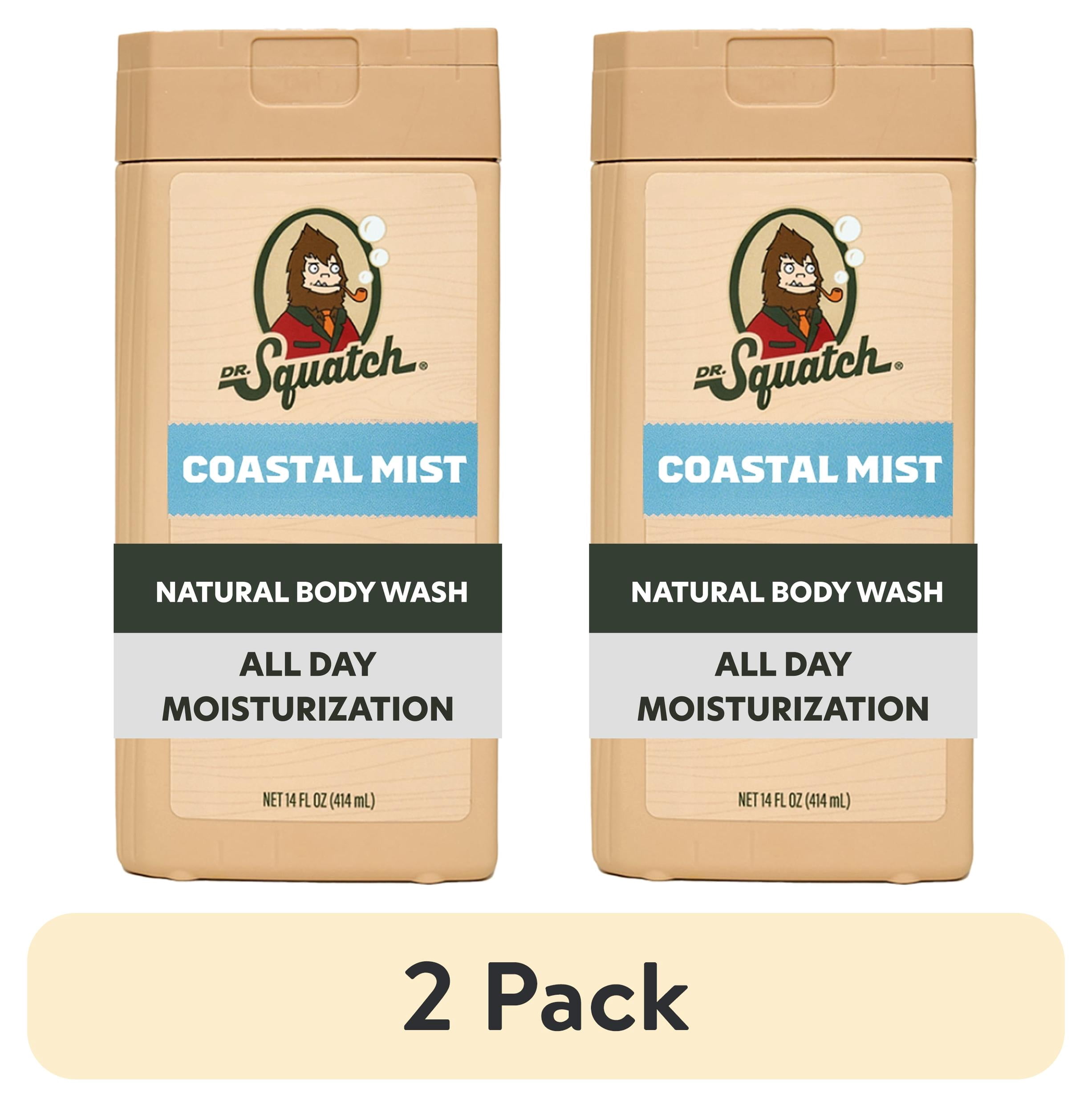 (2 pack) Dr. Squatch Mens Natural Body Wash, Sulfate Free Moisturizing Body Wash for men, Coastal Mist, 14 fl Oz