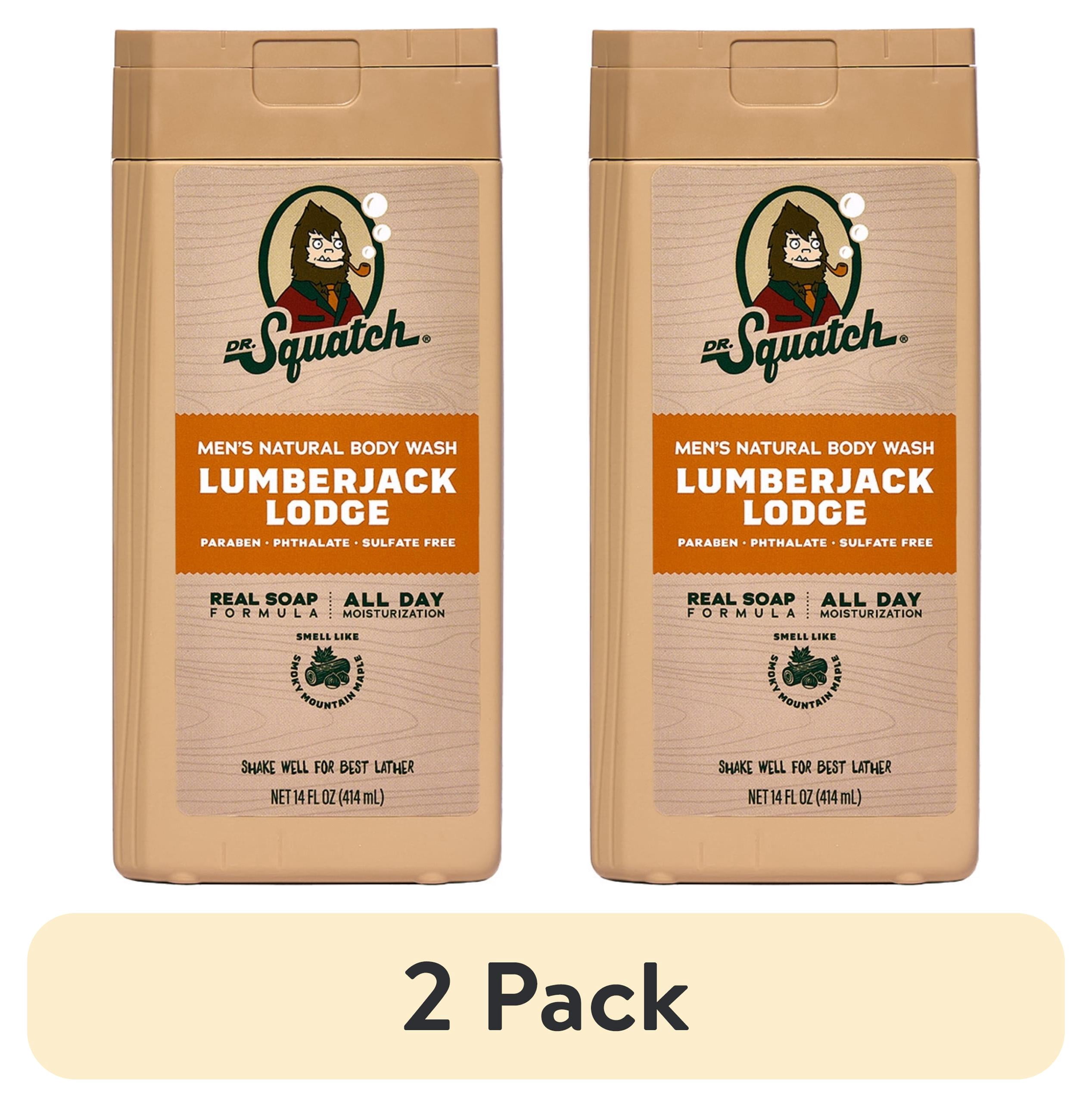 (2 pack) Dr. Squatch Mens Natural Body Wash, Sulfate Free Moisturizing Body Wash for men, Lumberjack Lodge, 14 fl Oz