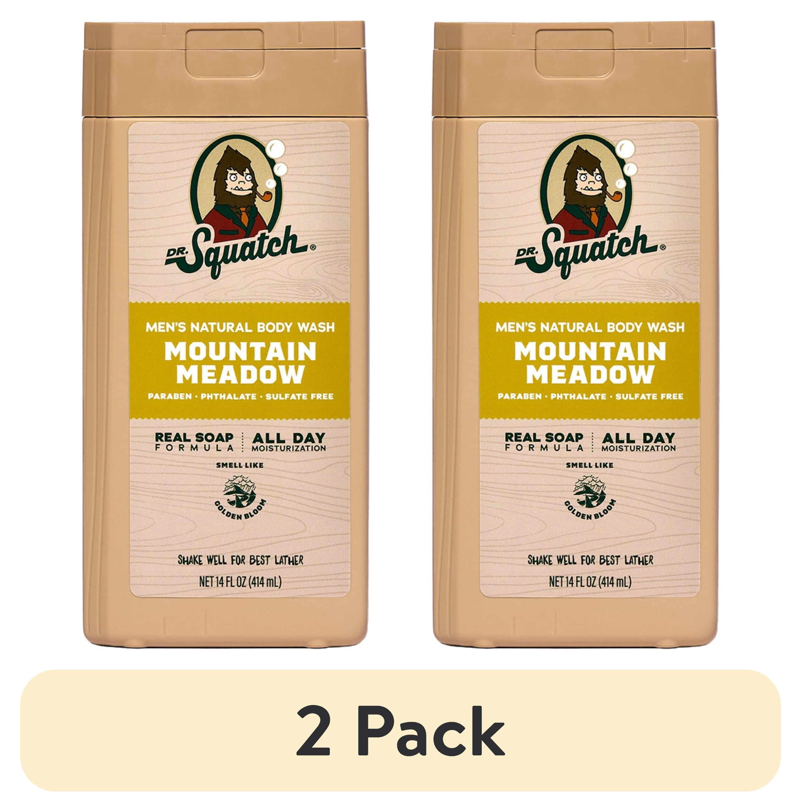 (2 pack) Dr. Squatch Mens Natural Body Wash, Sulfate Free Moisturizing Body Wash for men, Mountain Meadow, 14 fl Oz