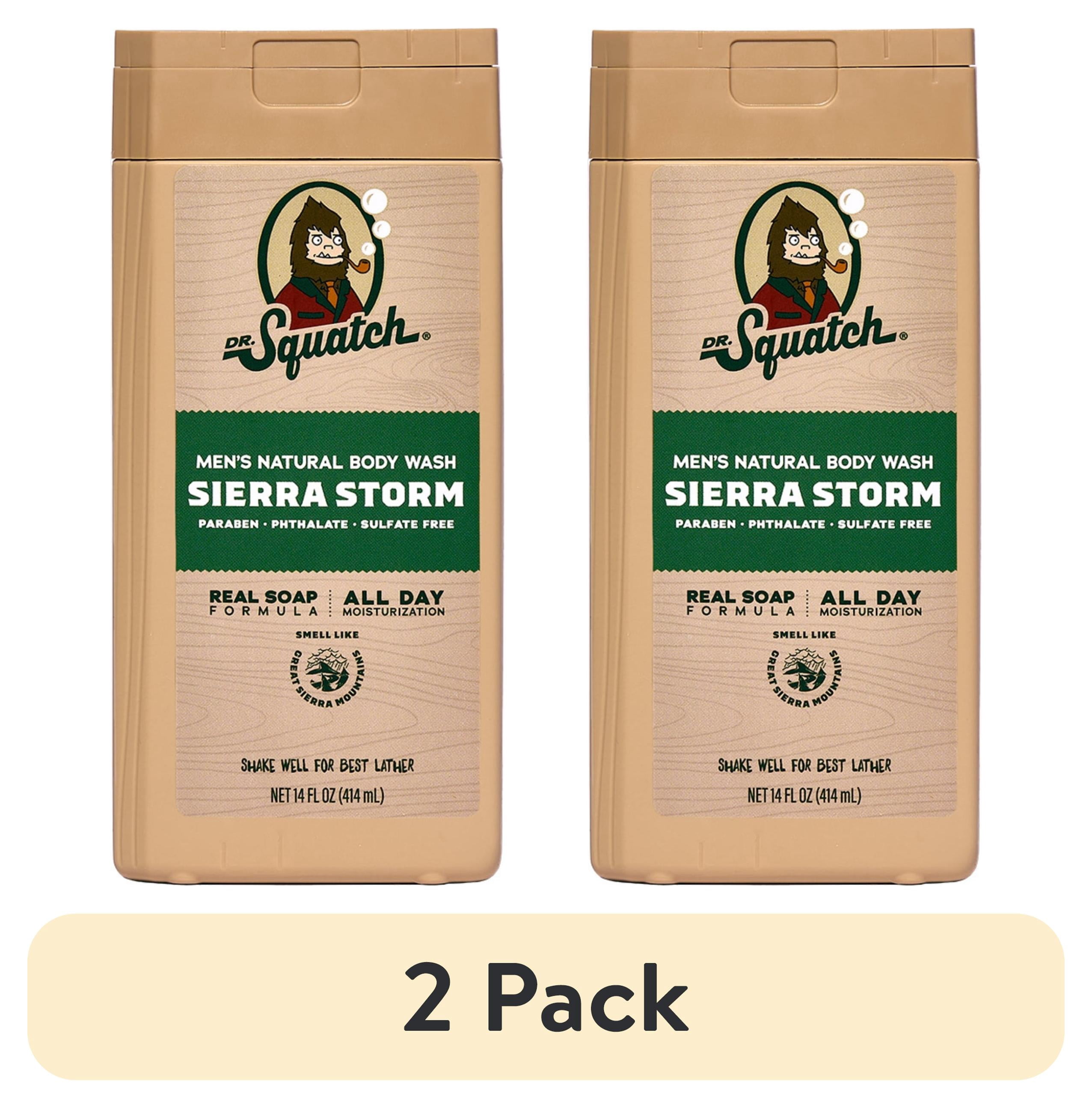 (2 pack) Dr. Squatch Mens Natural Body Wash, Sulfate Free Moisturizing Body Wash for men, Sierra Storm, 14 fl Oz