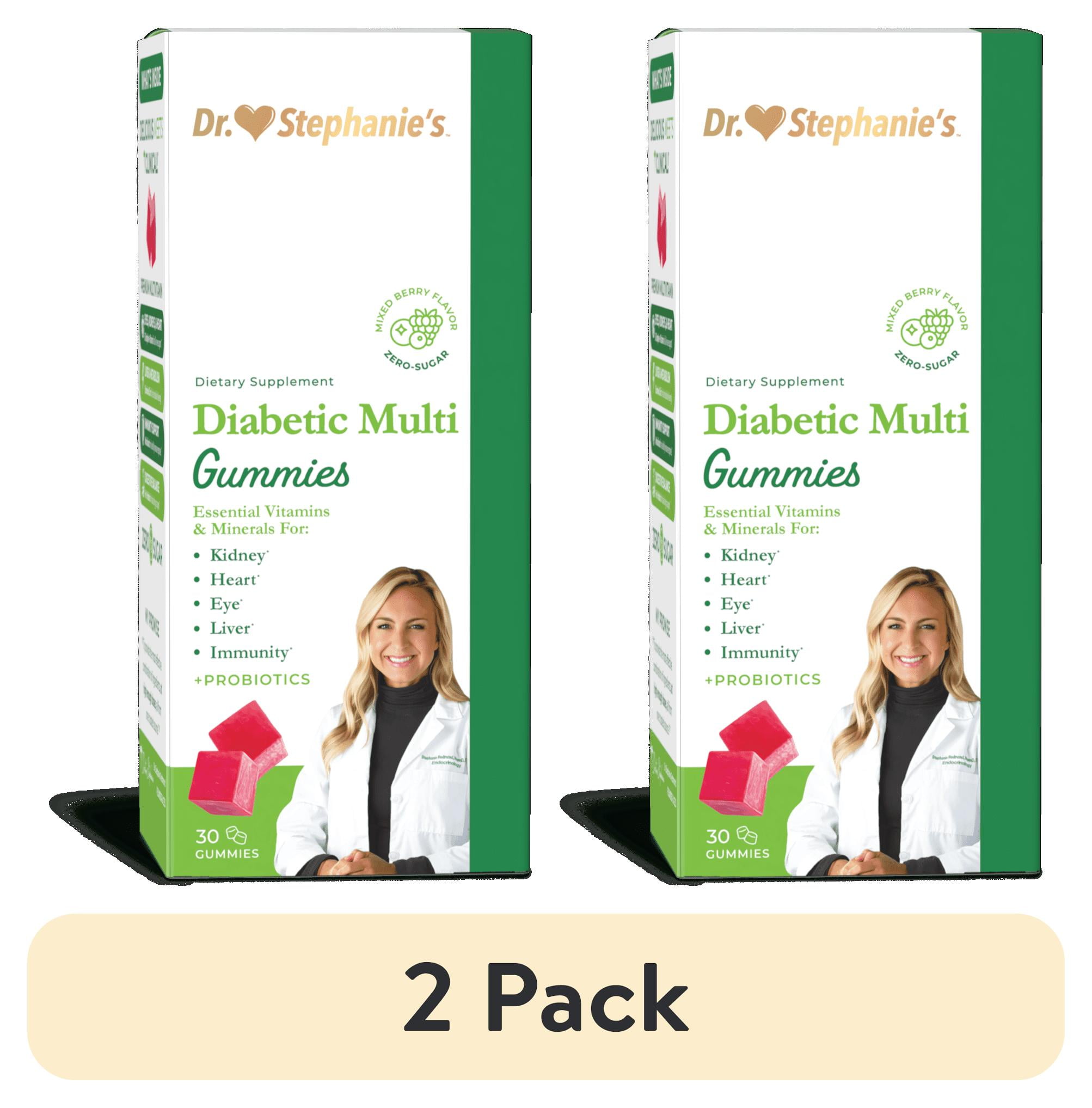 2 pack) Dr. Stephanie's Multivitamin & Probiotic Gummies, Zero