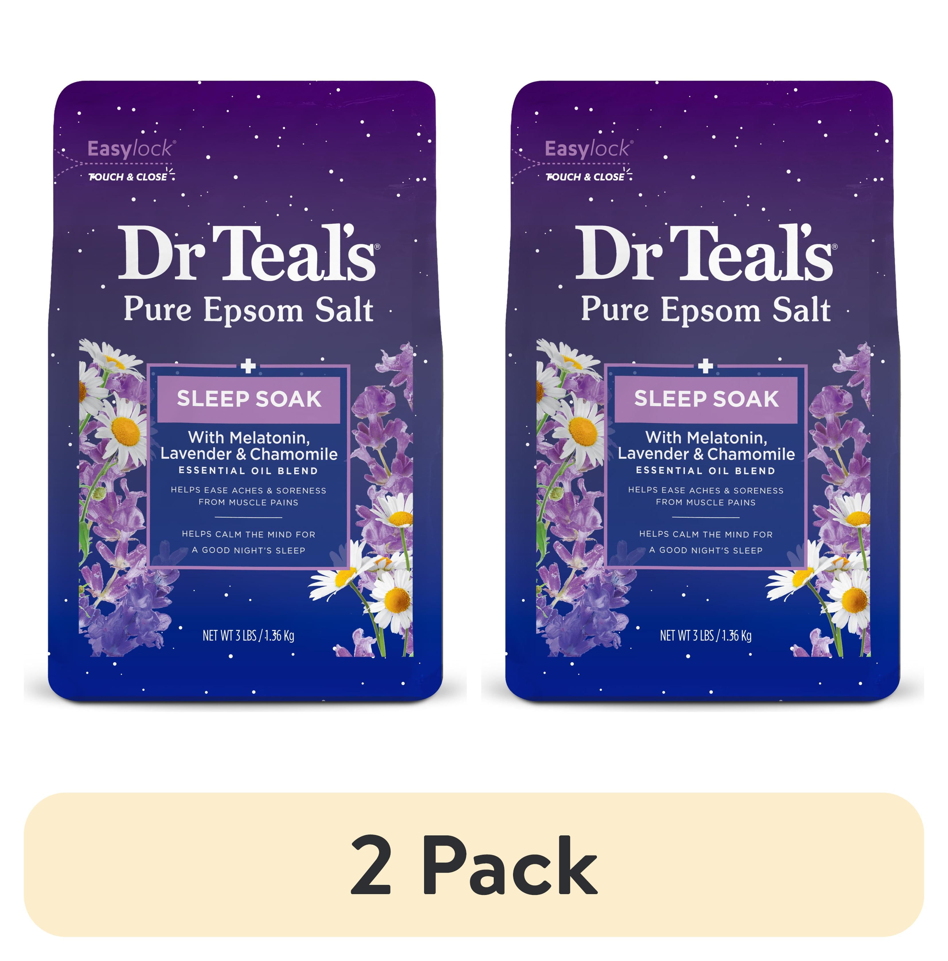 2 pack) Dr Teal's Epsom Salt Magnesium Soak, Sleep Blend with