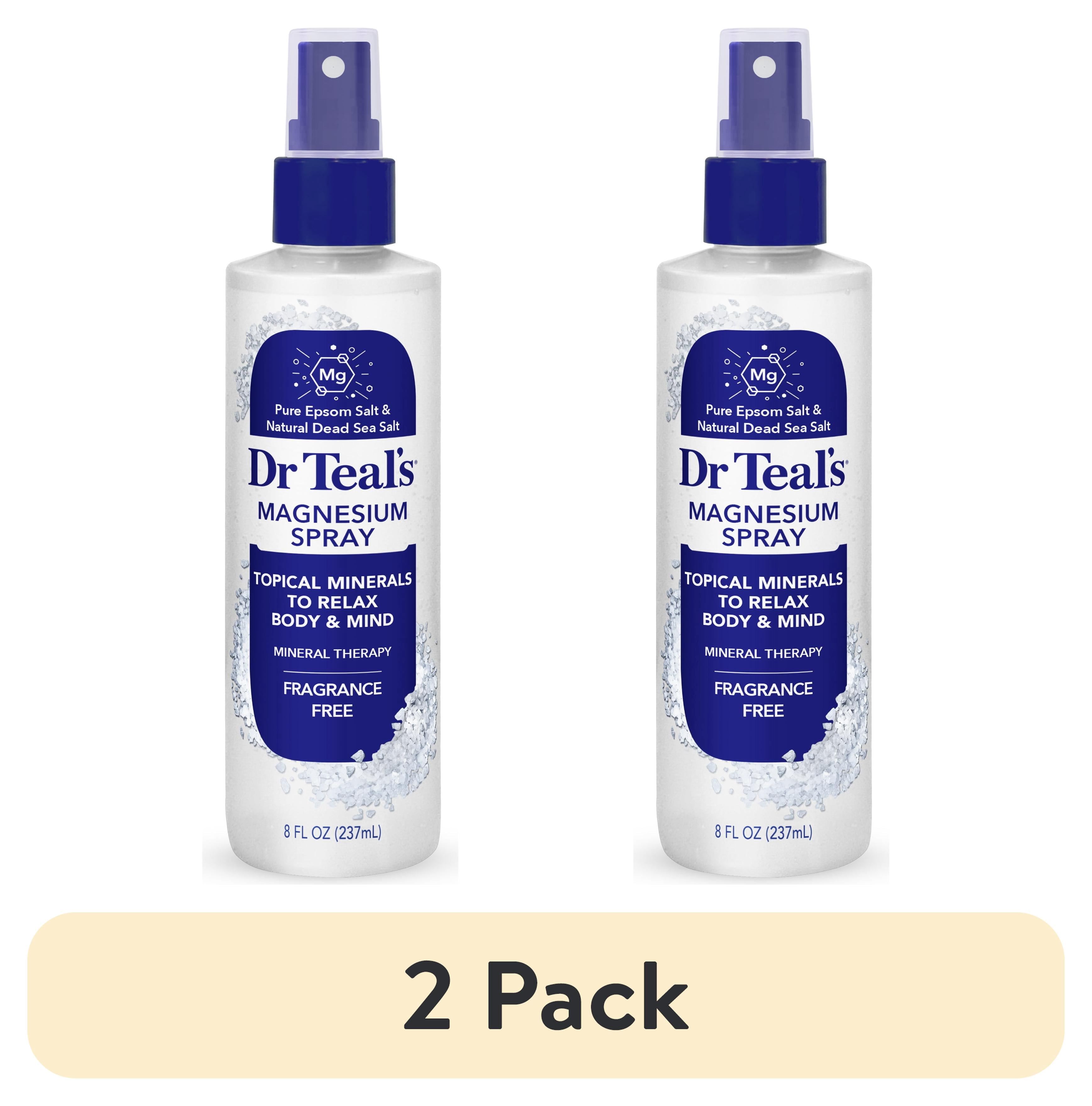 (2 pack) Dr Teal's Fragrance Free Magnesium Spray, 8 fl oz