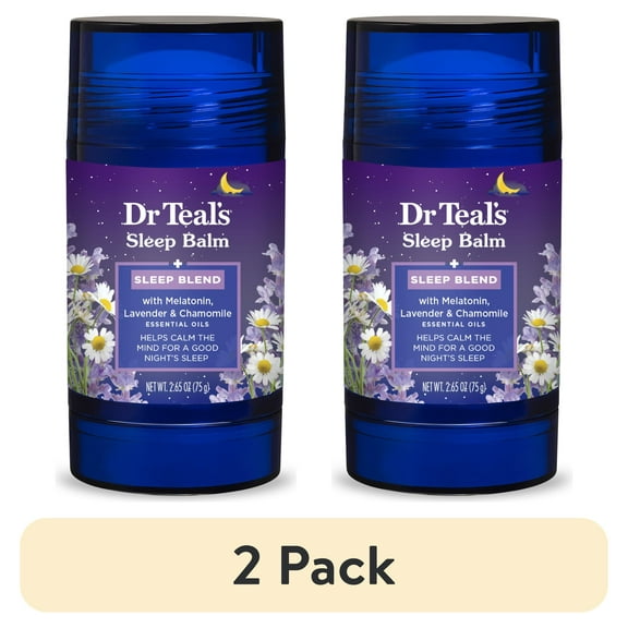 (2 pack) Dr Teal's Melatonin Sleep Body Balm with Lavender & Chamomile Oils, 2.65 oz