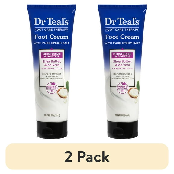 (2 pack) Dr Teal's Shea Enriched Foot Cream, 8 oz