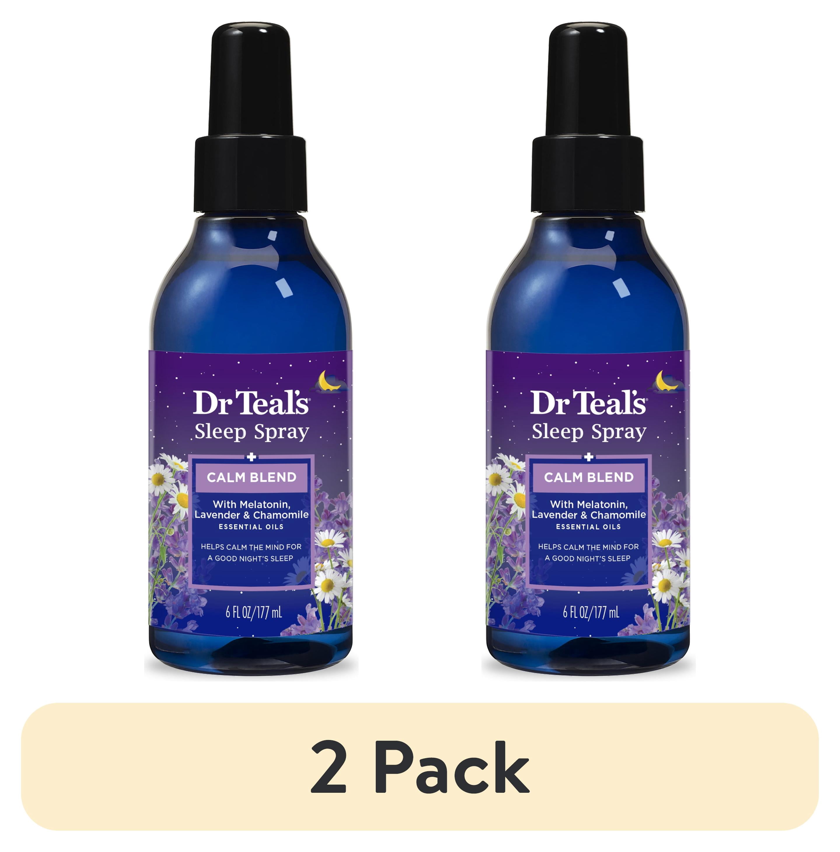 (2 pack) Dr Teal's Sleep Spray with Melatonin, Lavender & Chamomile Essential Oils, 6 fl oz