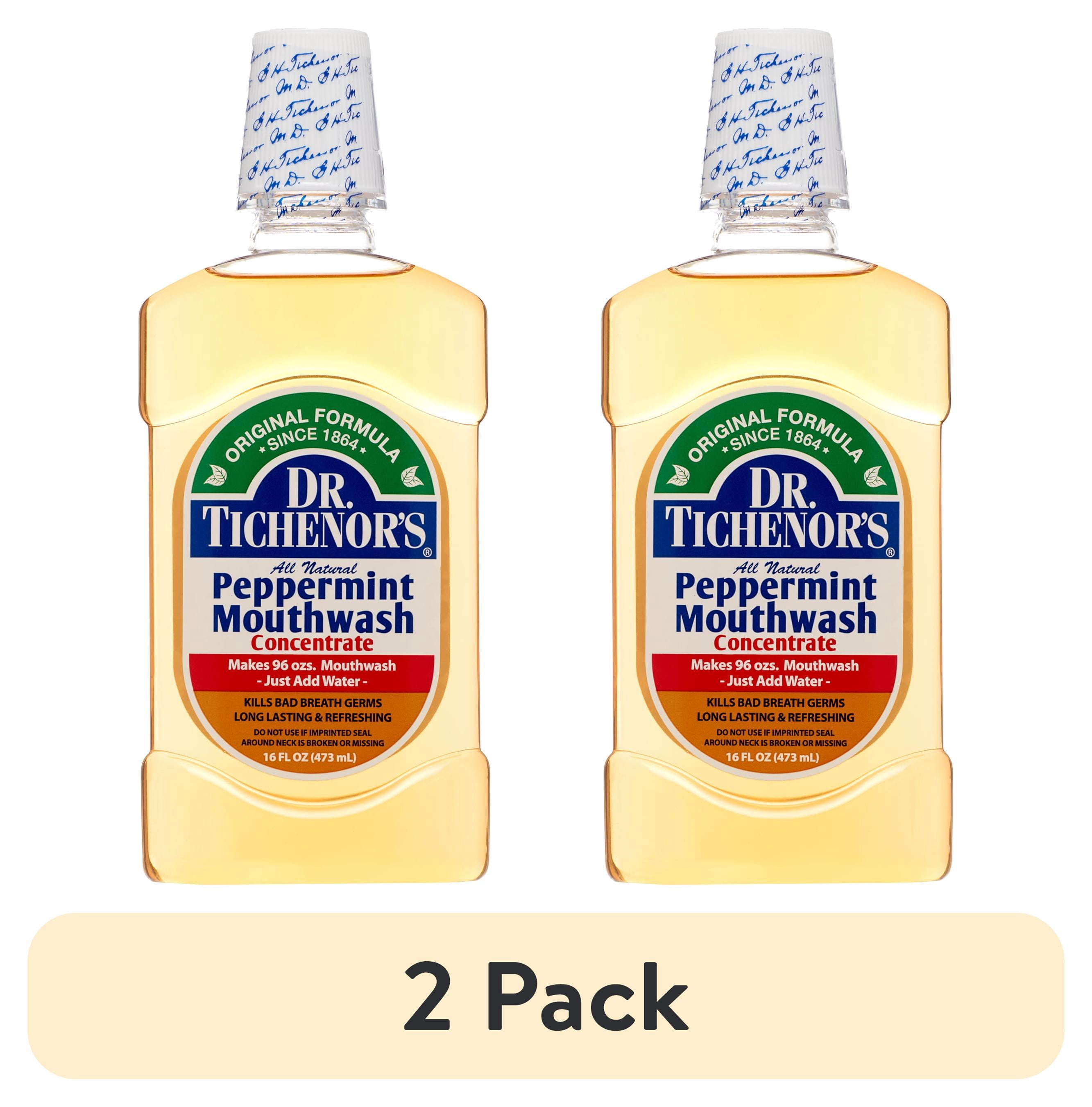 (2 pack) Dr. Tichenor's Peppermint Mouthwash Concentrate, All Natural, Fluoride-Free