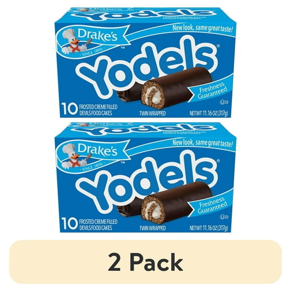 (2 pack) Drake's Cakes Yodels, 2 Boxes, Total 20 cakes