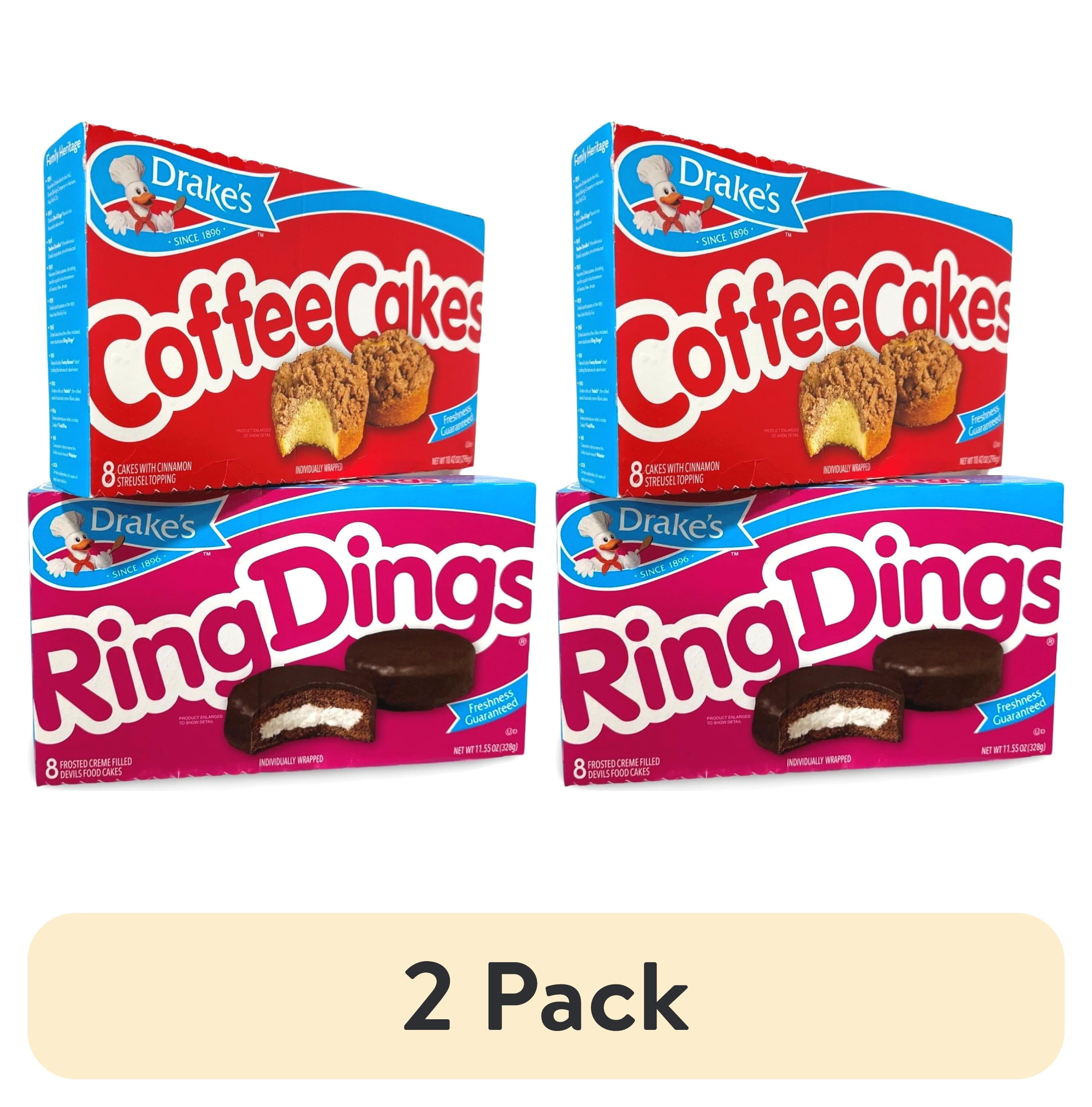 (2 pack) Drake's Coffee Cakes & Ring Dings Combo Pack 8 Count Box ...