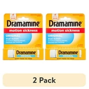 (2 pack) Dramamine Original, Motion Sickness Relief, Sensitive Stomach Travel Vial, 12 Count