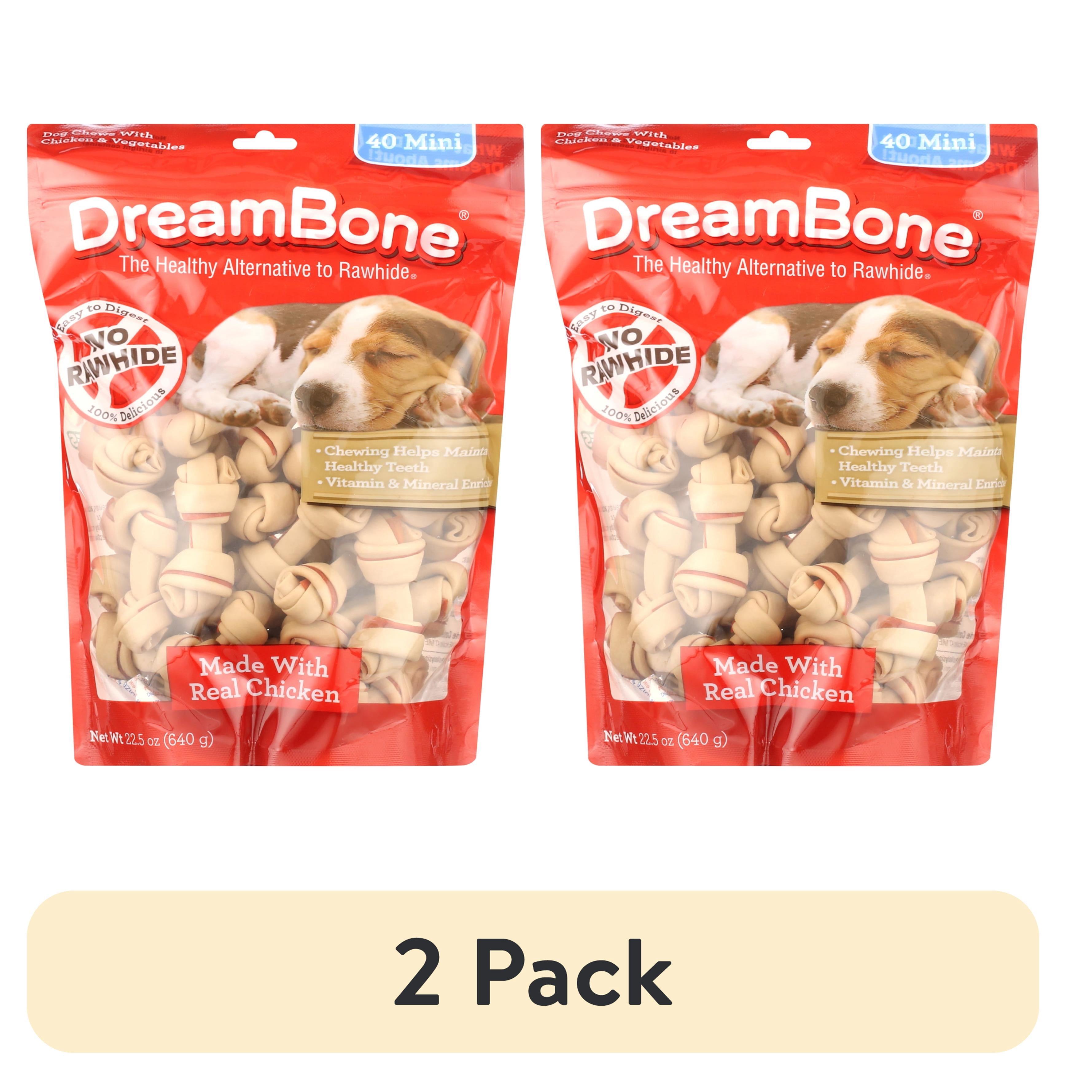 (2 pack) DreamBone Chicken Flavored Rawhide-Free Dog Chews, Mini, 22.5 Oz. (40 Count)