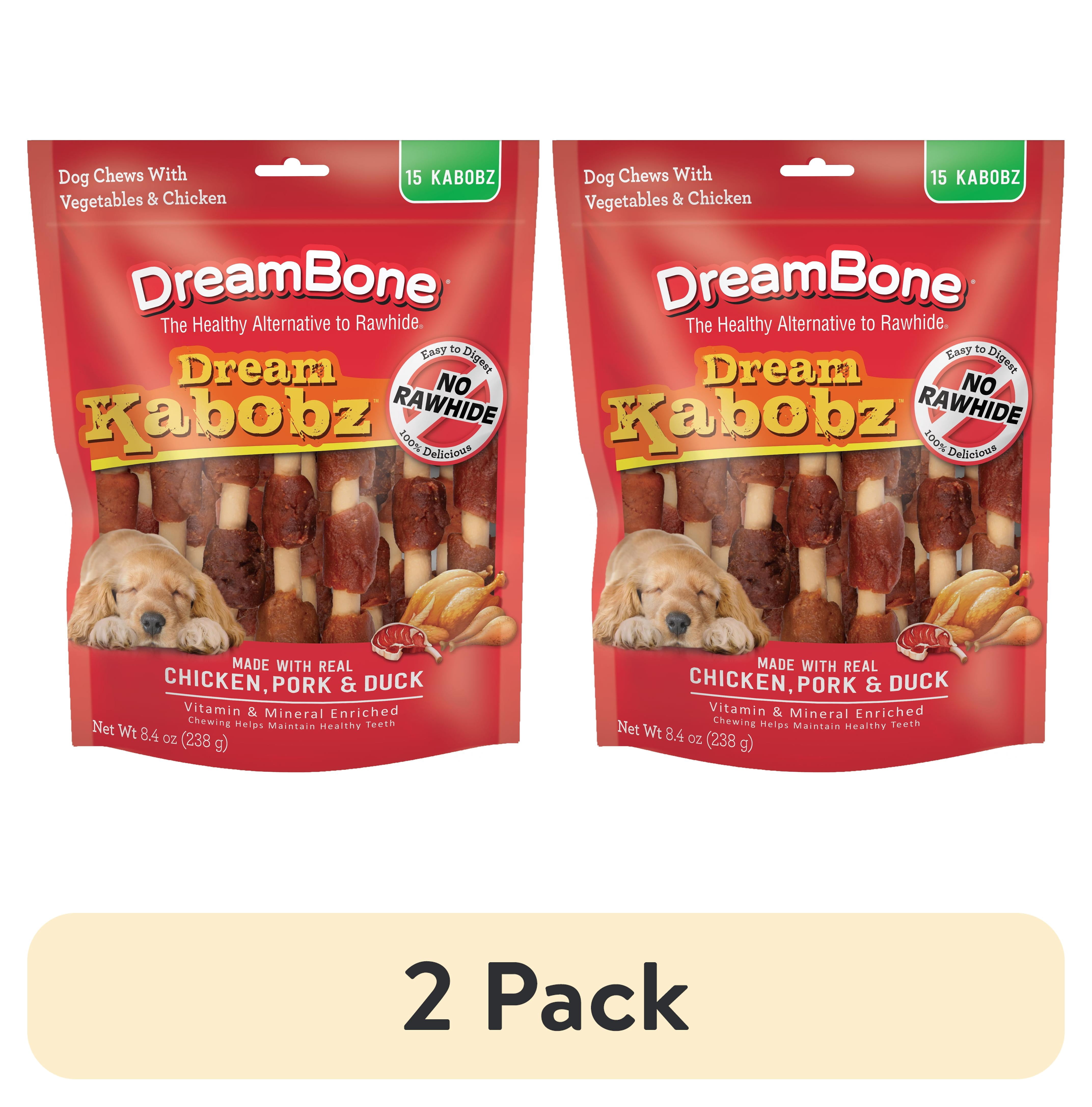 (2 pack) DreamBone Dream Kabobz Rawhide-Free Chews for Dogs, Made with Real Chicken, Pork and Duck, 15 Count