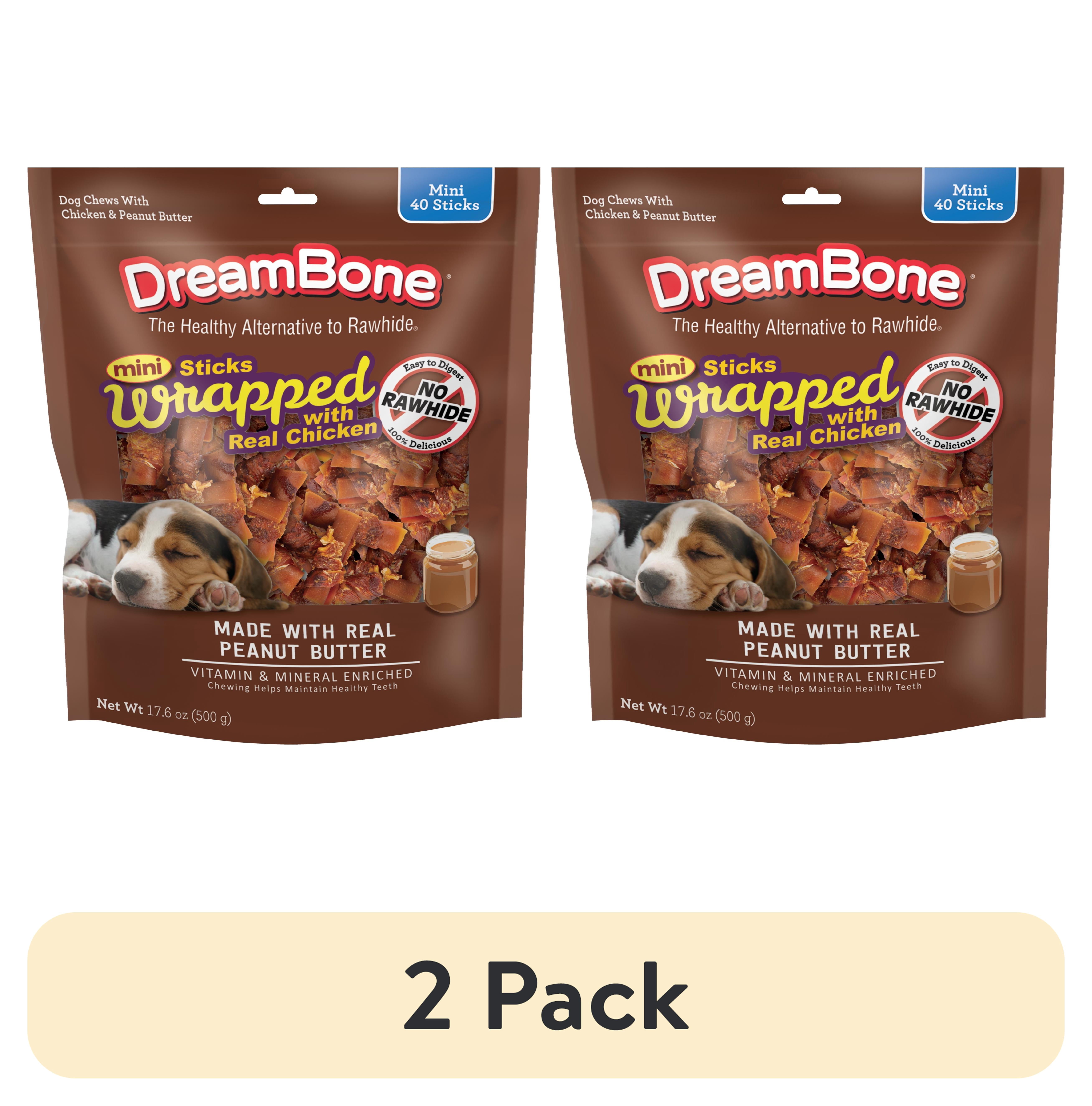 (2 pack) DreamBone Mini Sticks Wrapped with Real Chicken, Rawhide Free Chews for Dogs, 40 Count