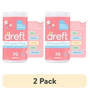 2 pack Dreft All Purpose Baby Cleaning Wipes, 70 Count, Safe on Baby Essentials, Surface Clean