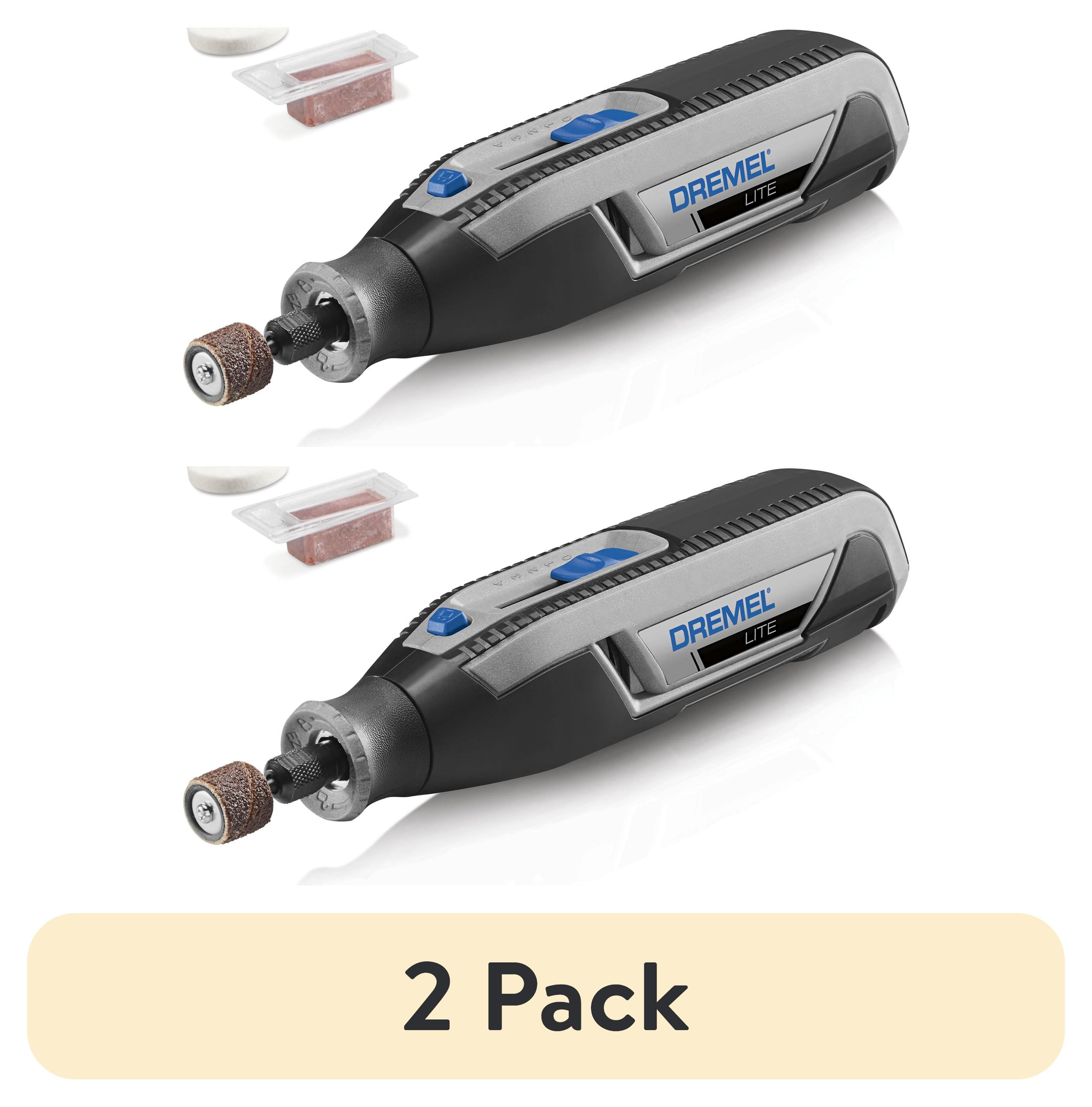 (2 pack) Dremel Lite 7760-N/10W 4V-Cordless Variable Speed Rotary Tool with Integrated 2Ah Li-Ion Battery, & 10 Rotary Tool Accessories