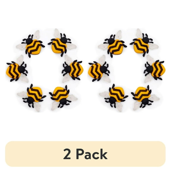 (2 pack) Dress It Up Buttons, Bee Happy, Sewing Fasteners, 6 Pieces